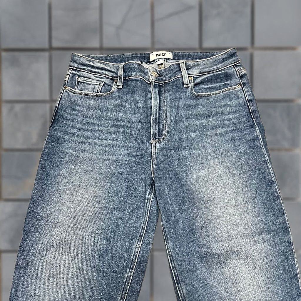 Paige Paige Jeans Womens 31 Cindy Raw Hem Straight Leg High Rise 32x27.5 Blue Jeans Womens Mens Girls Boys Size 24" / US 00 / IT 34 - 1 Thumbnail