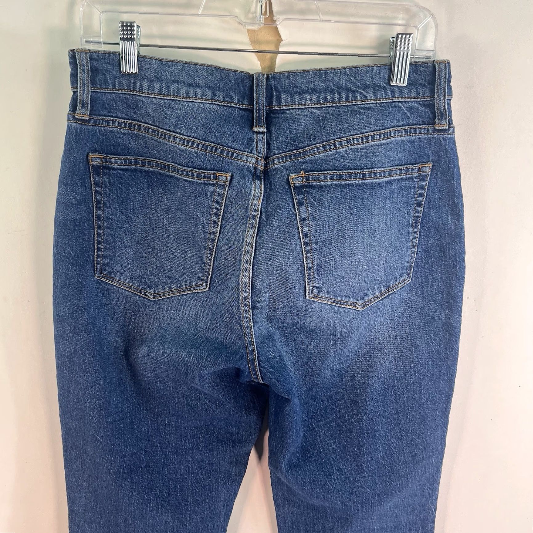 J.Crew J. Crew Jeans Cropped Mid-Rise Flare Denim 28 Blue Distressed Regular Women 32 Inseam 25 in Cotton Blend Spandex Womwns Type: Jeans Size 28" / US 6 / IT 42 - 7 Thumbnail