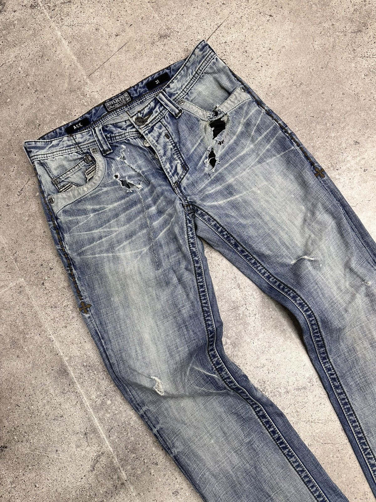 Affliction Vintage Affliction Cargo Bontage Pants y2K Gothic Kill Goa Size US 31 - 3 Thumbnail