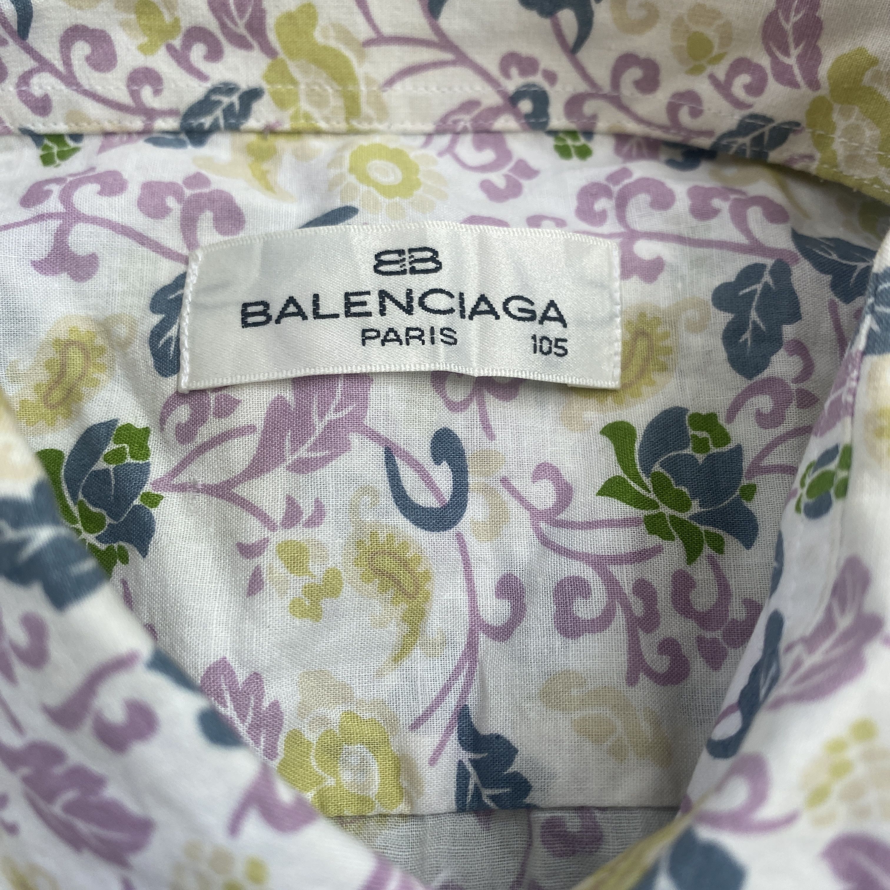 Balenciaga × Vintage Vintage 90s Balenciaga Floral Shirts Size US XL / EU 56 / 4 - 4 Thumbnail