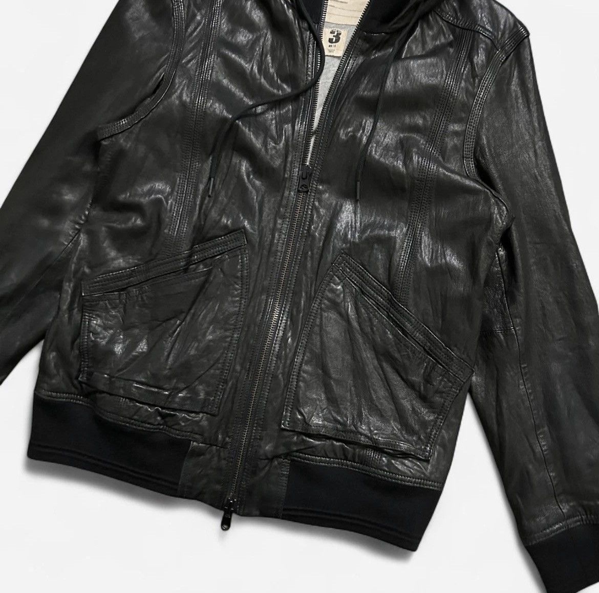 Converse × John Varvatos John Varvatos Converse hooded leather zip up jacket Size US L / EU 52-54 / 3 - 2 Thumbnail