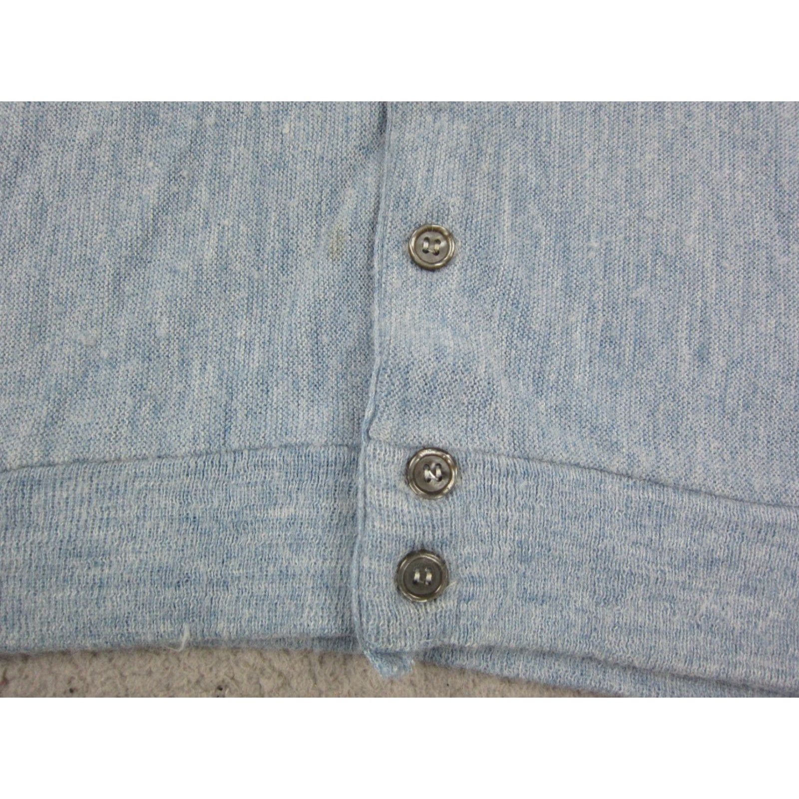 JCPenney VINTAGE J.C. Penney Cardigan Mens XL Sweater Blue 50s 60s Classic 80s 90s All Seasons Knit Long Sleeve V-Neck Button Logo Regular Size US XL / EU 56 / 4 - 4 Thumbnail