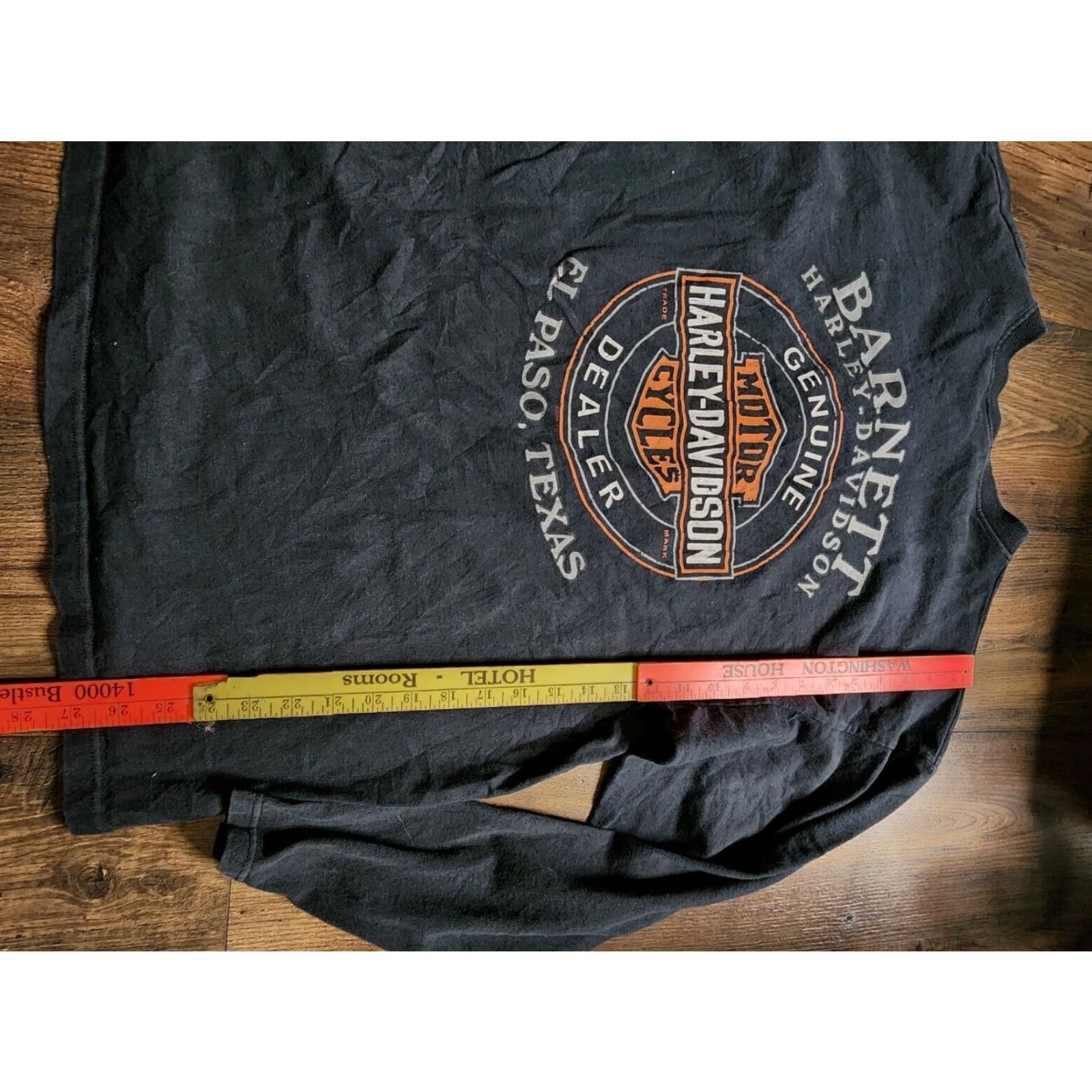 Harley Davidson VINTAGE Harley-Davidson Black XL Long Sleeve Henley T-Shirt Biker El Paso TX Mens Size US XL / EU 56 / 4 - 3 Thumbnail