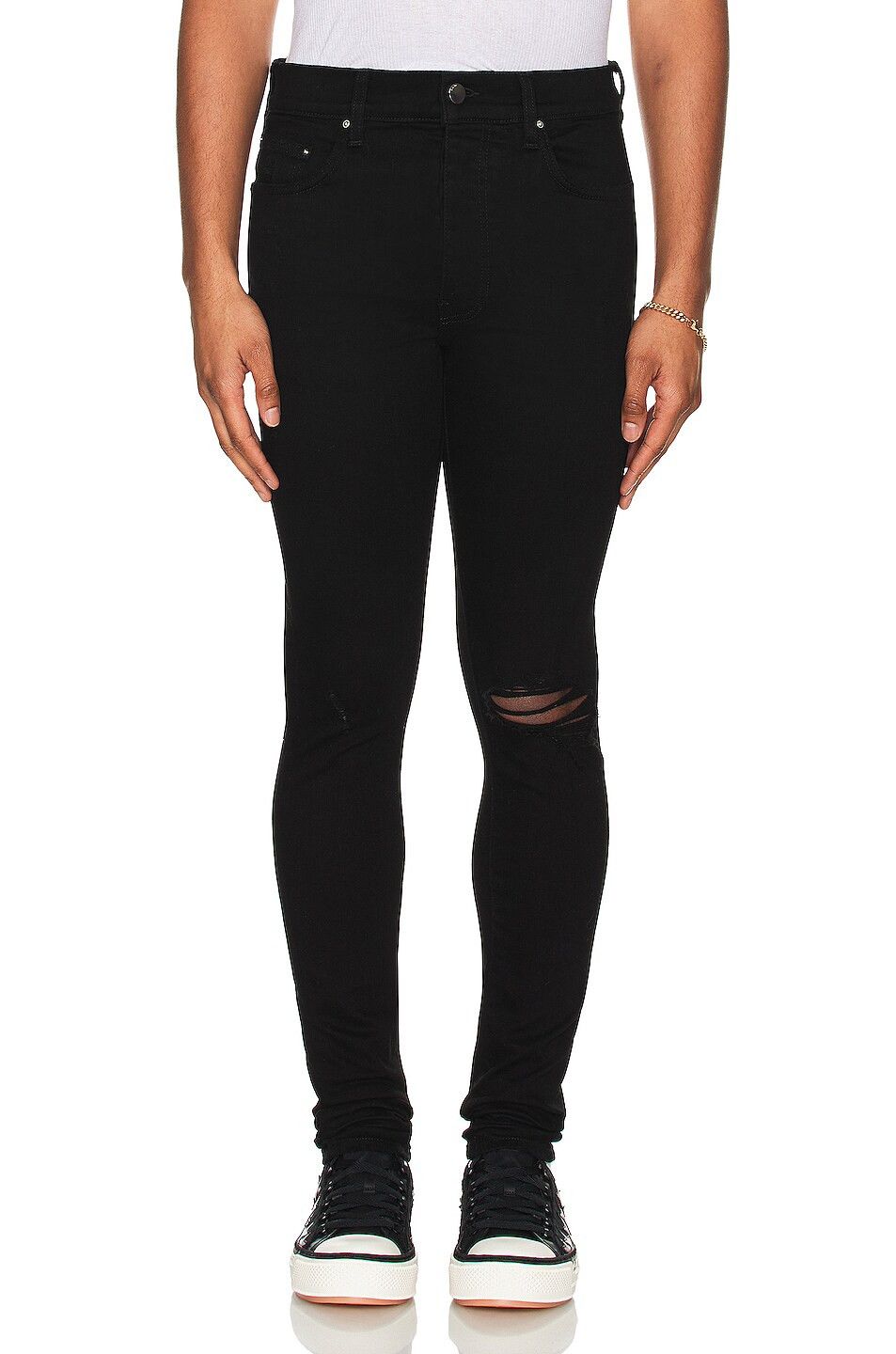 Amiri o1gr1nt0426 Broken Jeans in Black Size US 33 - 3 Thumbnail