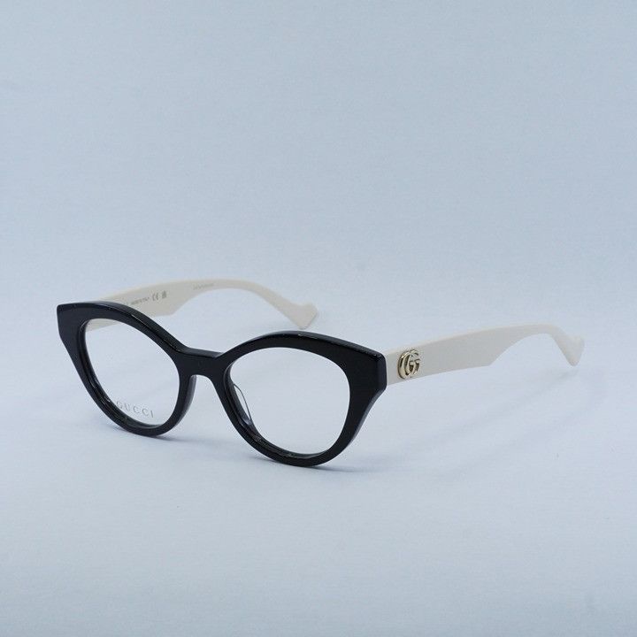 Gucci Gucci GG0959O 002 Eyeglasses Black/Ivory 51mm Cat Eye Frame Size ONE SIZE - 1 Thumbnail