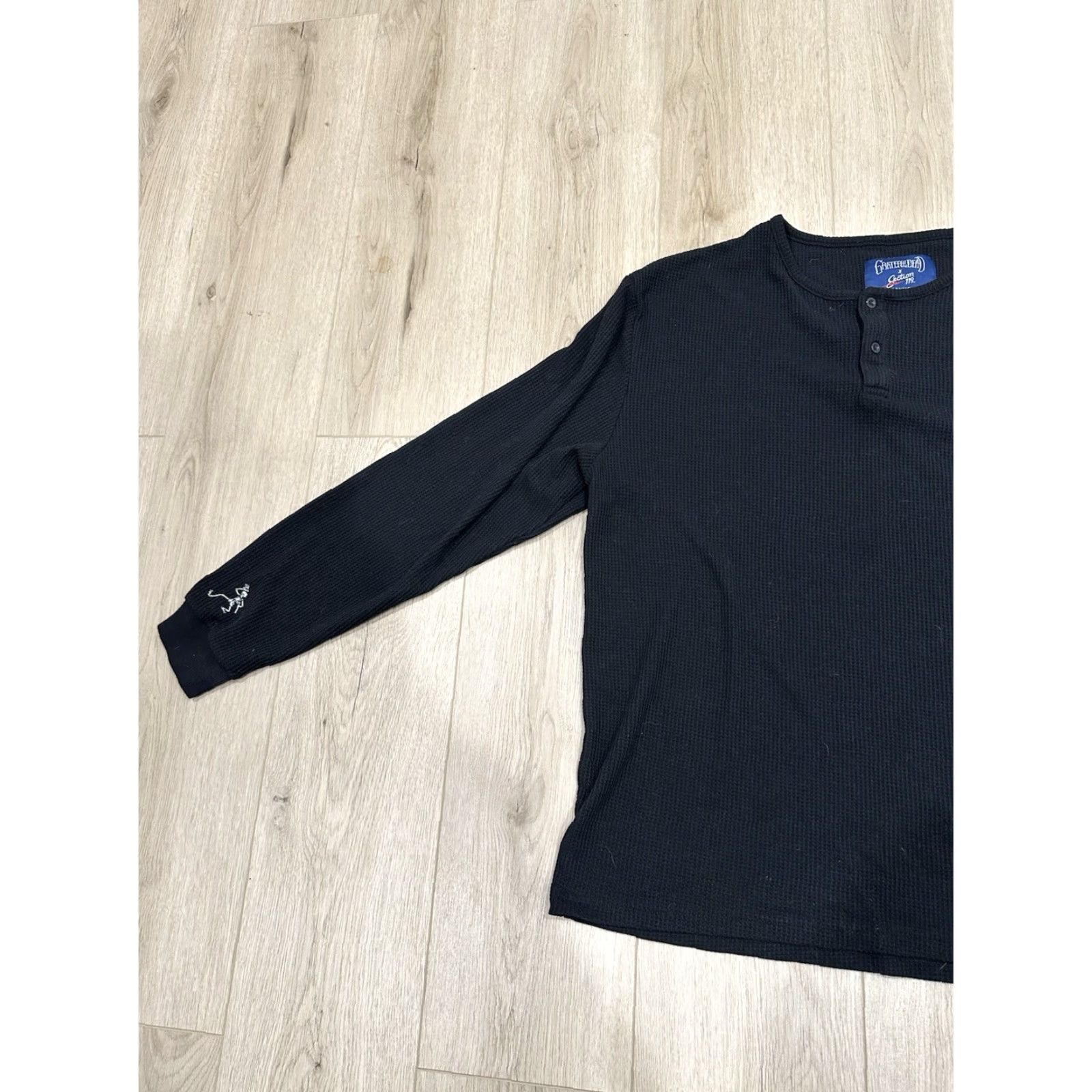 Vintage Grateful Dead Section 119 Thermal Shirt Mens 2XL Black Long Sleeve Waffle Knit Size US XXL / EU 58 / 5 - 4 Thumbnail
