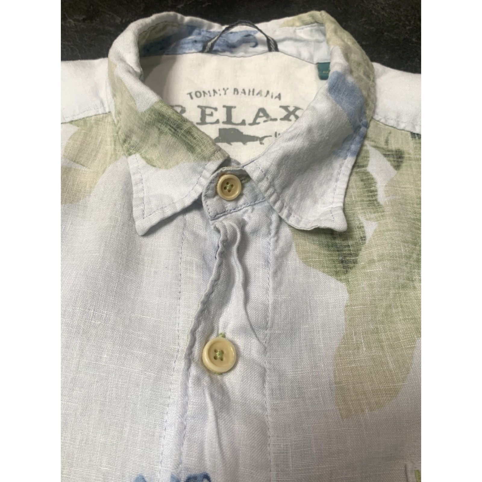 Tommy Bahama Tommy Bahama Shirt Mens XL White Linen Floral Button-Up Hawaiian Relaxed Size US XL / EU 56 / 4 - 6 Thumbnail