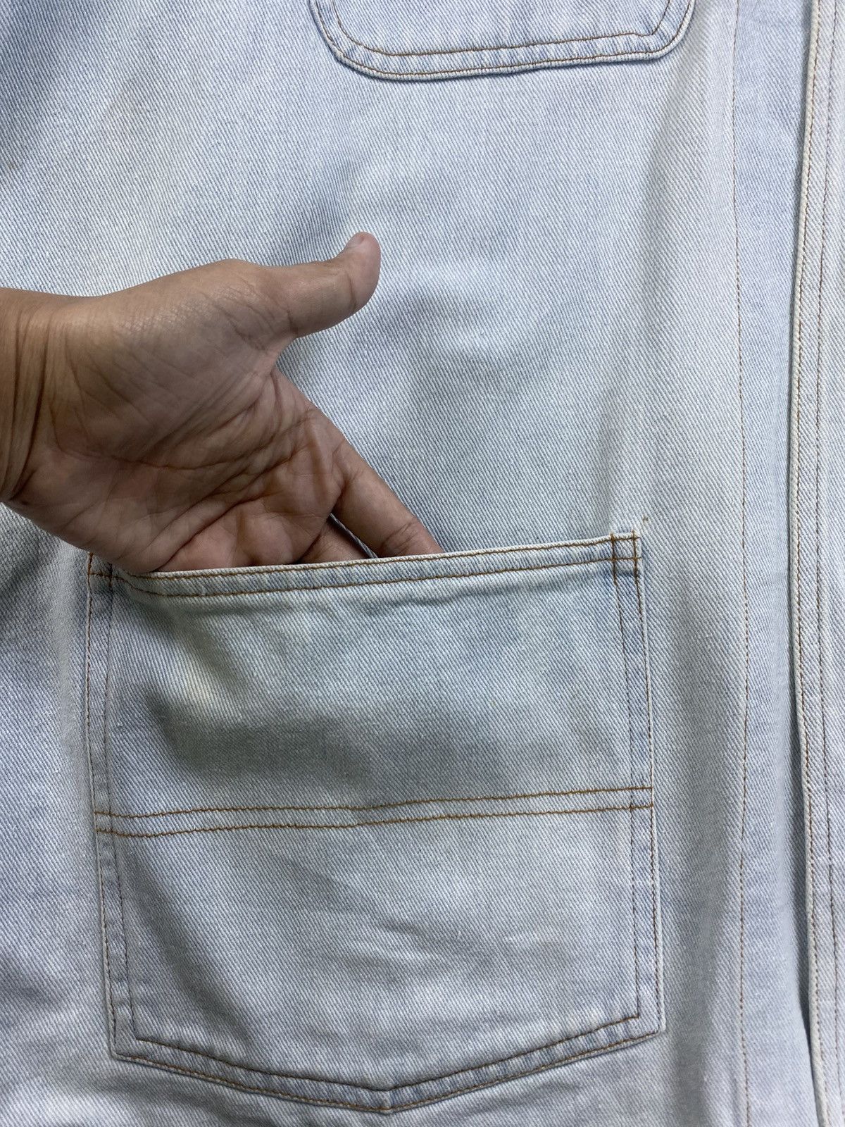 Japanese Brand × Vintage Vintage 80s Warlock Wash Denim Chore Jacket Size US L / EU 52-54 / 3 - 5 Thumbnail