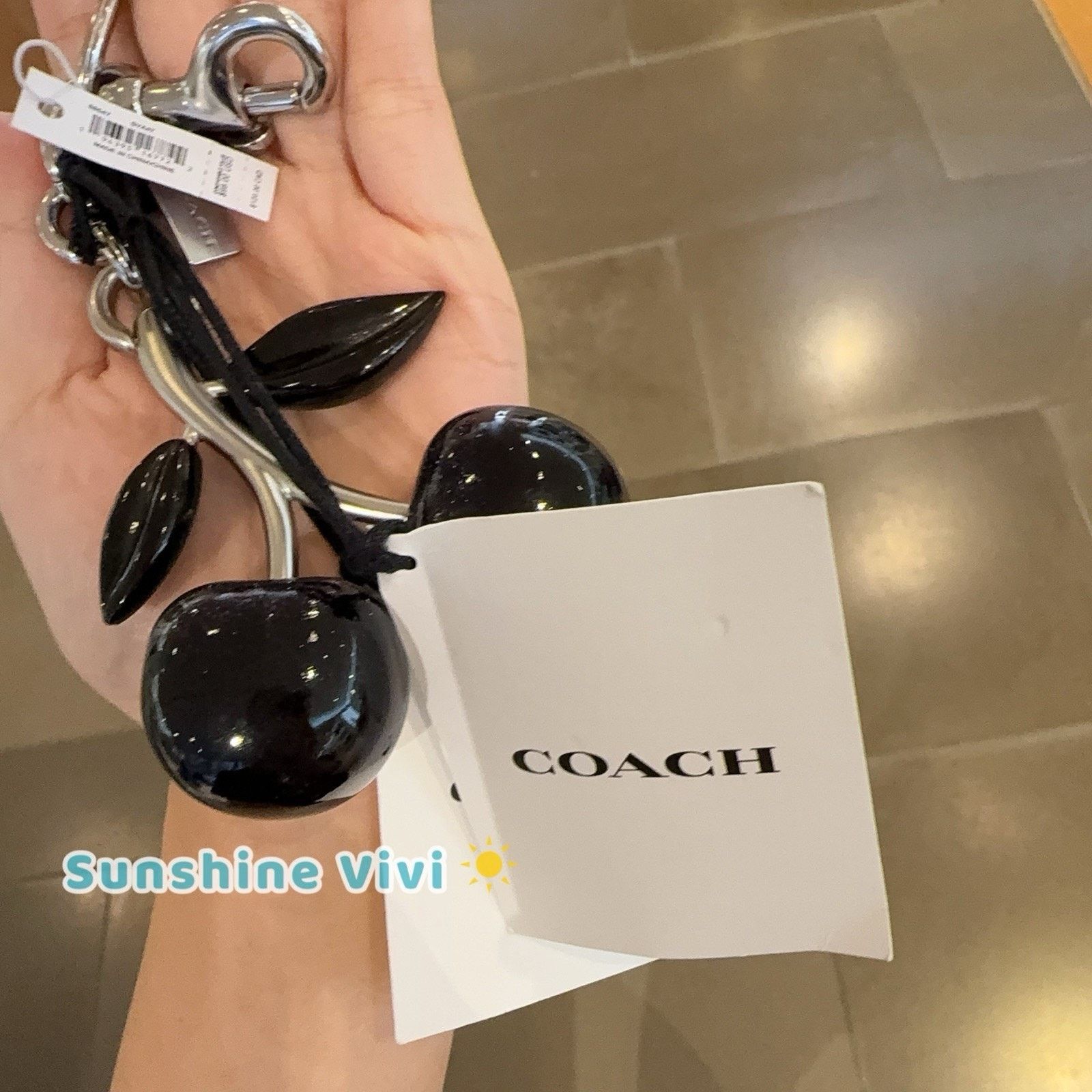 Coach NWT Coach Signature Cherry Bag Charm 88547 Silver/Black Size ONE SIZE - 2 Thumbnail