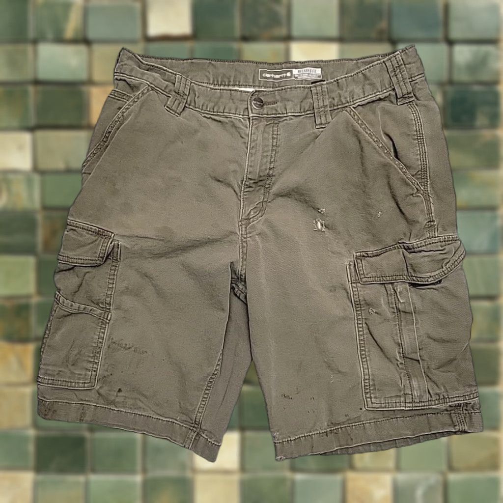 Carhartt Carhartt Cargo Shorts Men 33 Green Rugged Flex Relaxed Fit Canvas Cargo Workwear Size US 33 - 1 Thumbnail