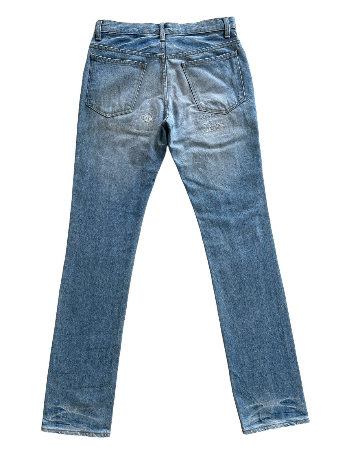 Japanese Brand Lounge Lizard Distressed Straight Cut Denim Size US 29 - 2 Thumbnail
