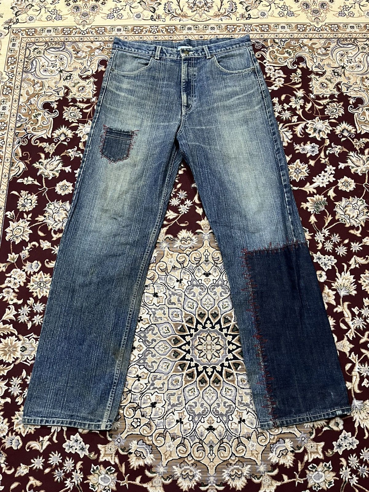 Swagger Swagger Japanese Brand Patchwork Denim Size US 34 / EU 50 - 1 Thumbnail