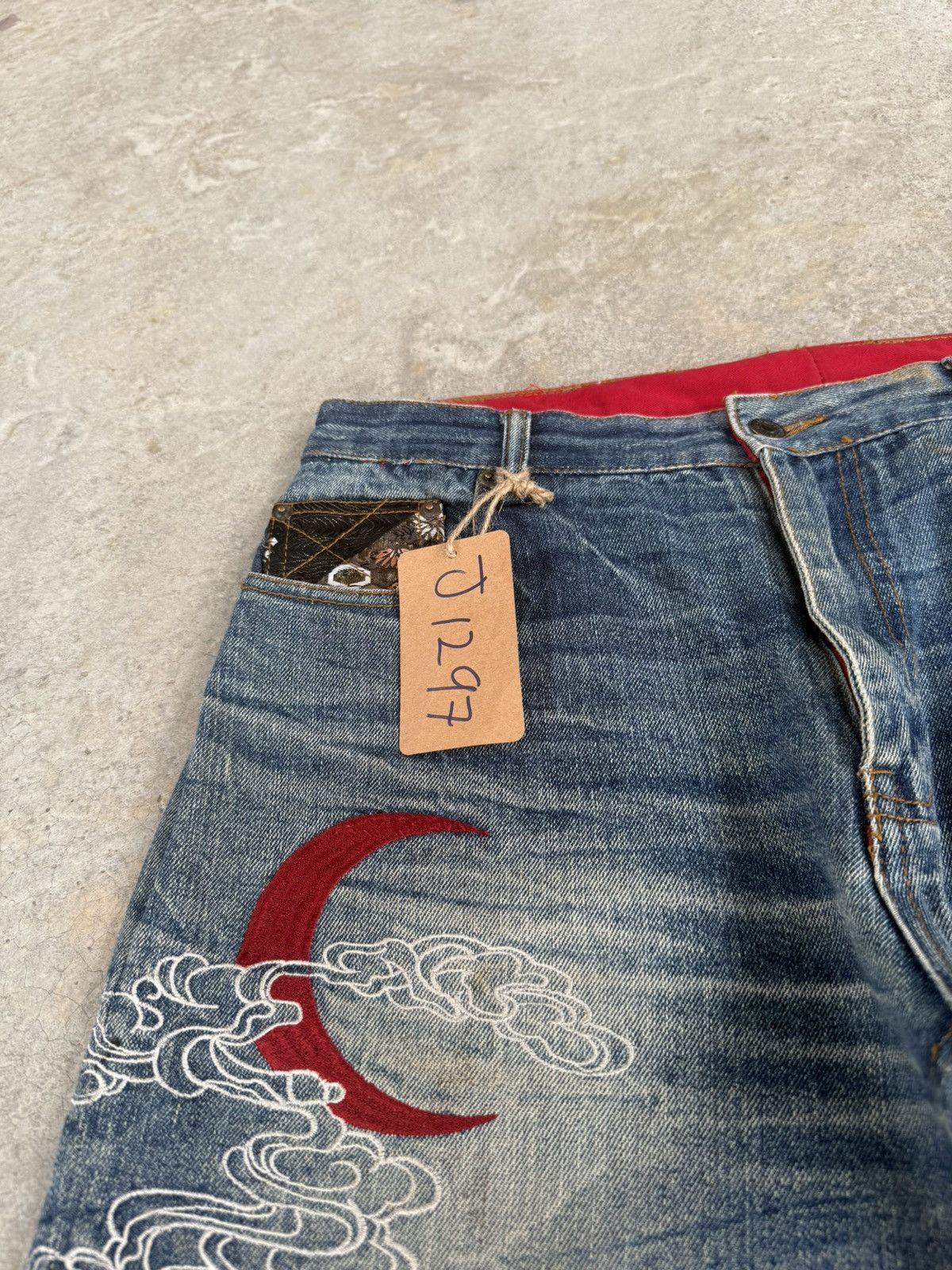 Japanese Brand Japanese Fugutaiten Embroidered Jeans Distressed Size US 33 - 16 Thumbnail