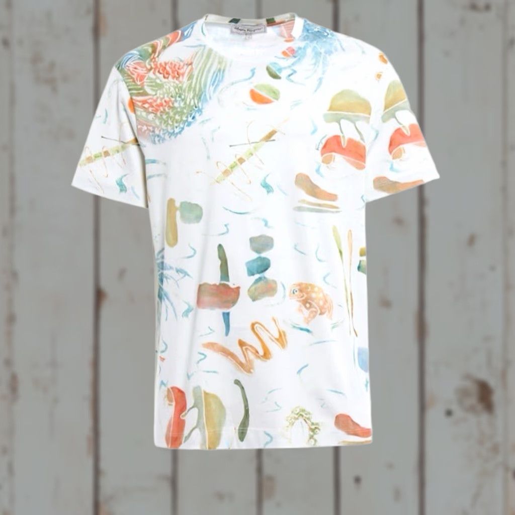 Salvatore Ferragamo Salvatore Ferragamo T-Shirt Abstract Made in Italy XS/S White Mens Shirt Size US XS / EU 42 / 0 - 1 Thumbnail