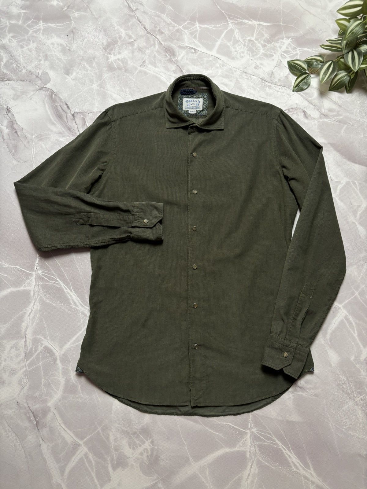 Other ORIAN Corduroy Shirt Slim Fit Green Size 39 Small Size US S / EU 44-46 / 1 - 1 Thumbnail