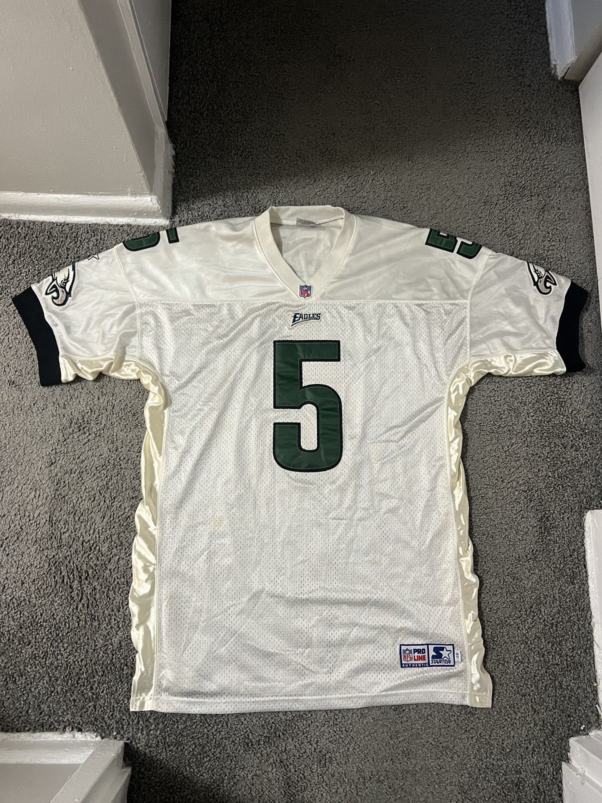 Image of Nfl Donovan Mcnabb Vintage Pro Line Starter Autographed Jersey in Green, Men's (Size XL)