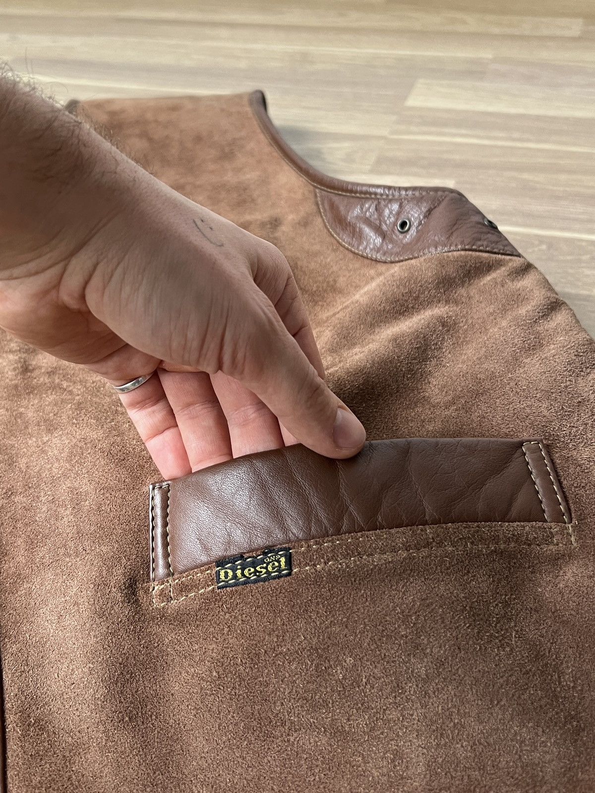 Diesel Rare Diesel LTD Leather Sheepskin Brown Vest Size XL-XXL Size US XL / EU 56 / 4 - 6 Thumbnail