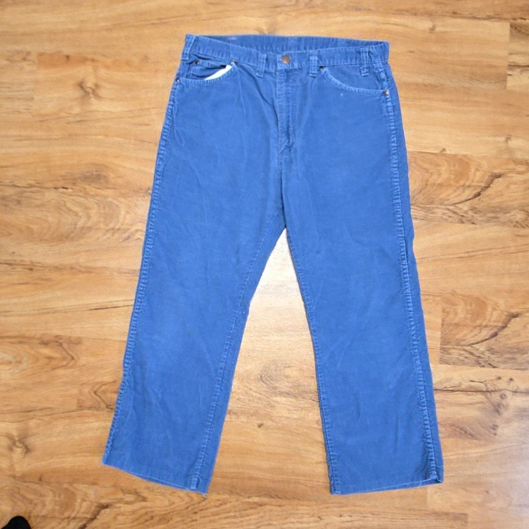 Vintage Vintage Dakota Corduroy Pants Blue Straight Leg W36 70s Size US 36 / EU 52 - 6 Thumbnail