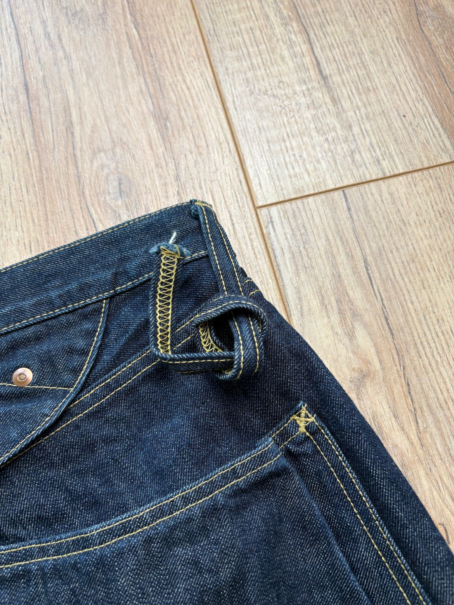 Kapital Denim Jeans Indigo Selvedge / Rope Detail Back Cinch