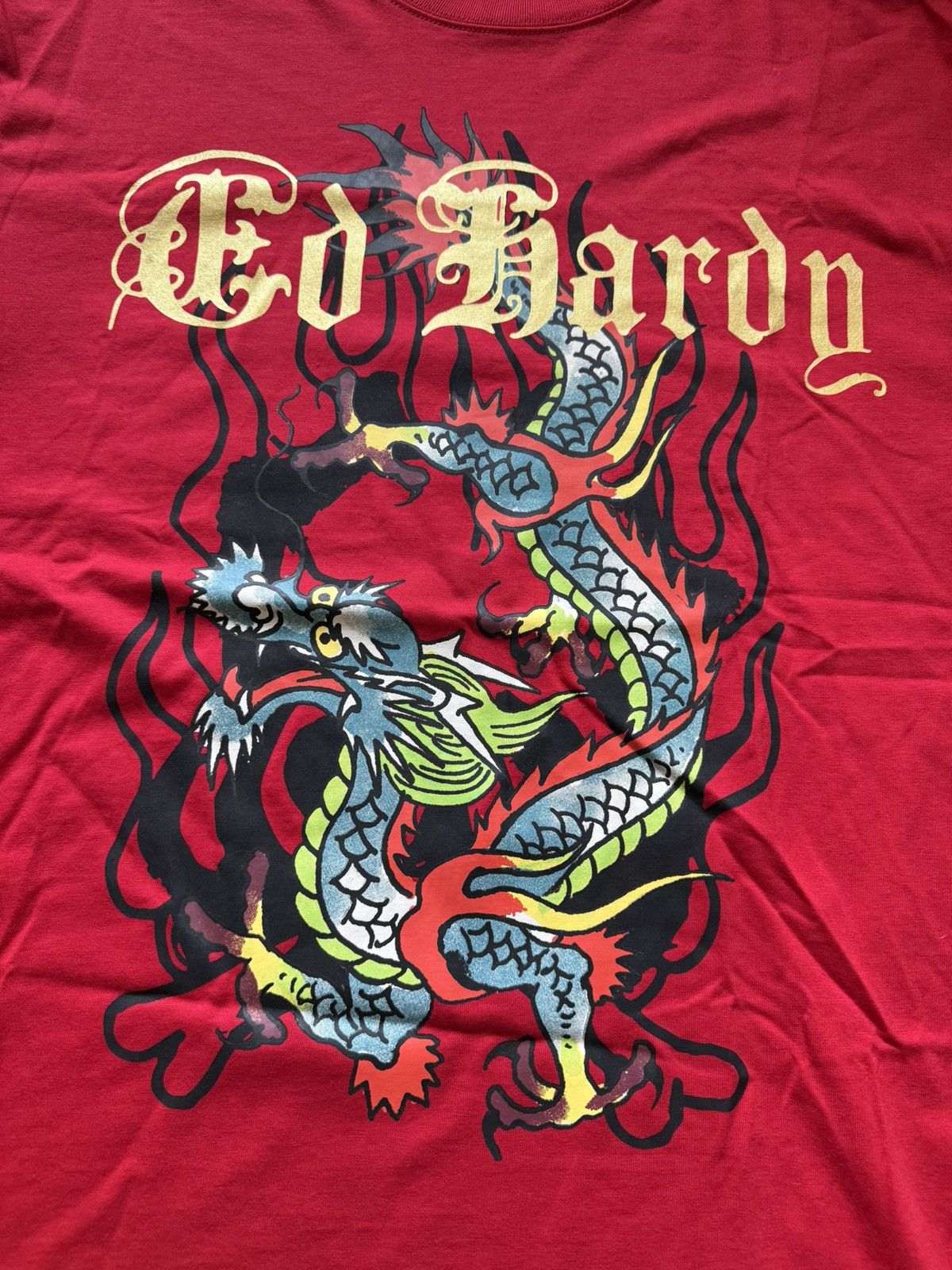 Ed Hardy Red Ed Hardy Dragon Tee Size US M / EU 48-50 / 2 - 2 Thumbnail