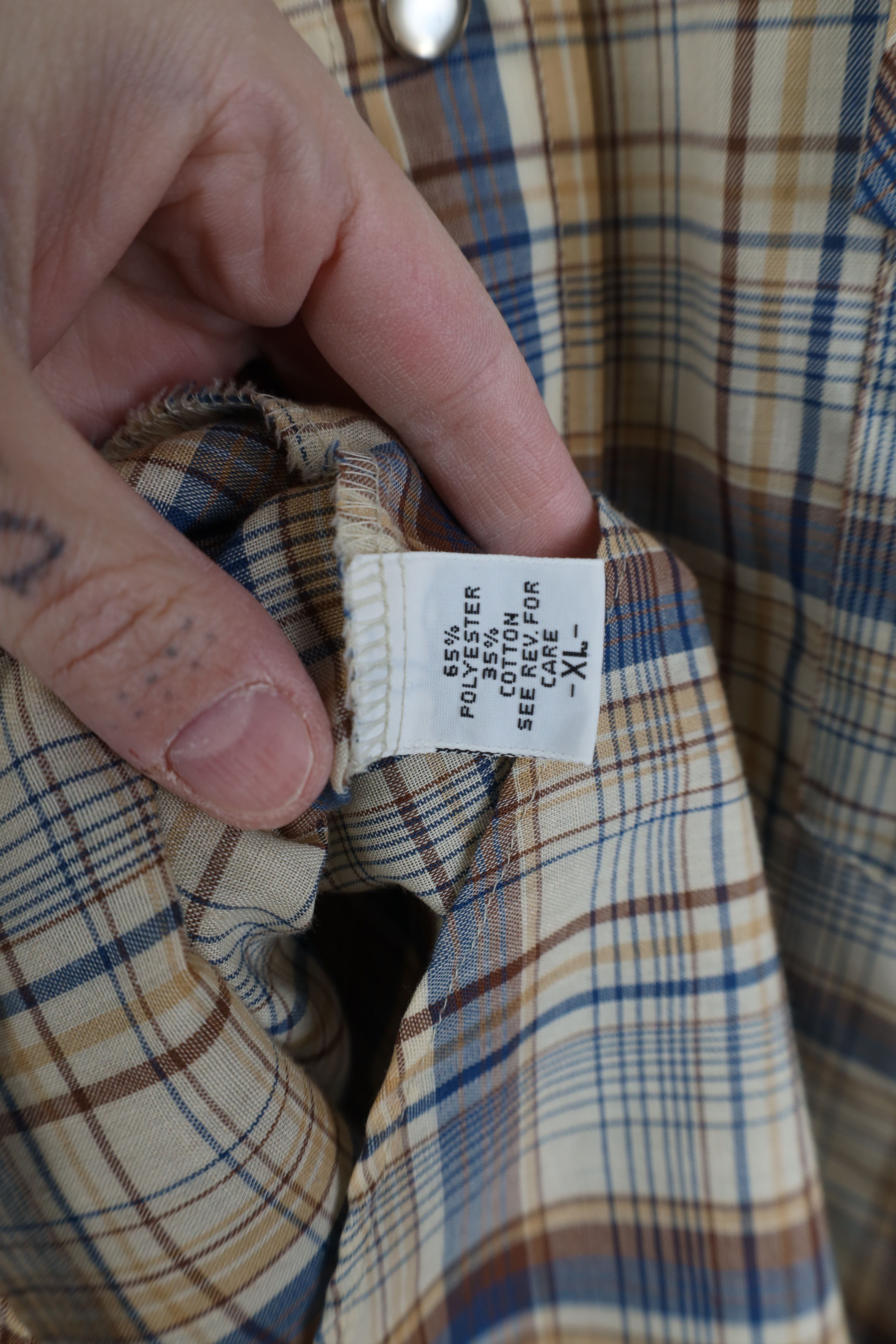 Vintage Vintage 70s Streetwear Rodeo Cowboy Snap Button Shirt Plaid Size US XL / EU 56 / 4 - 10 Thumbnail