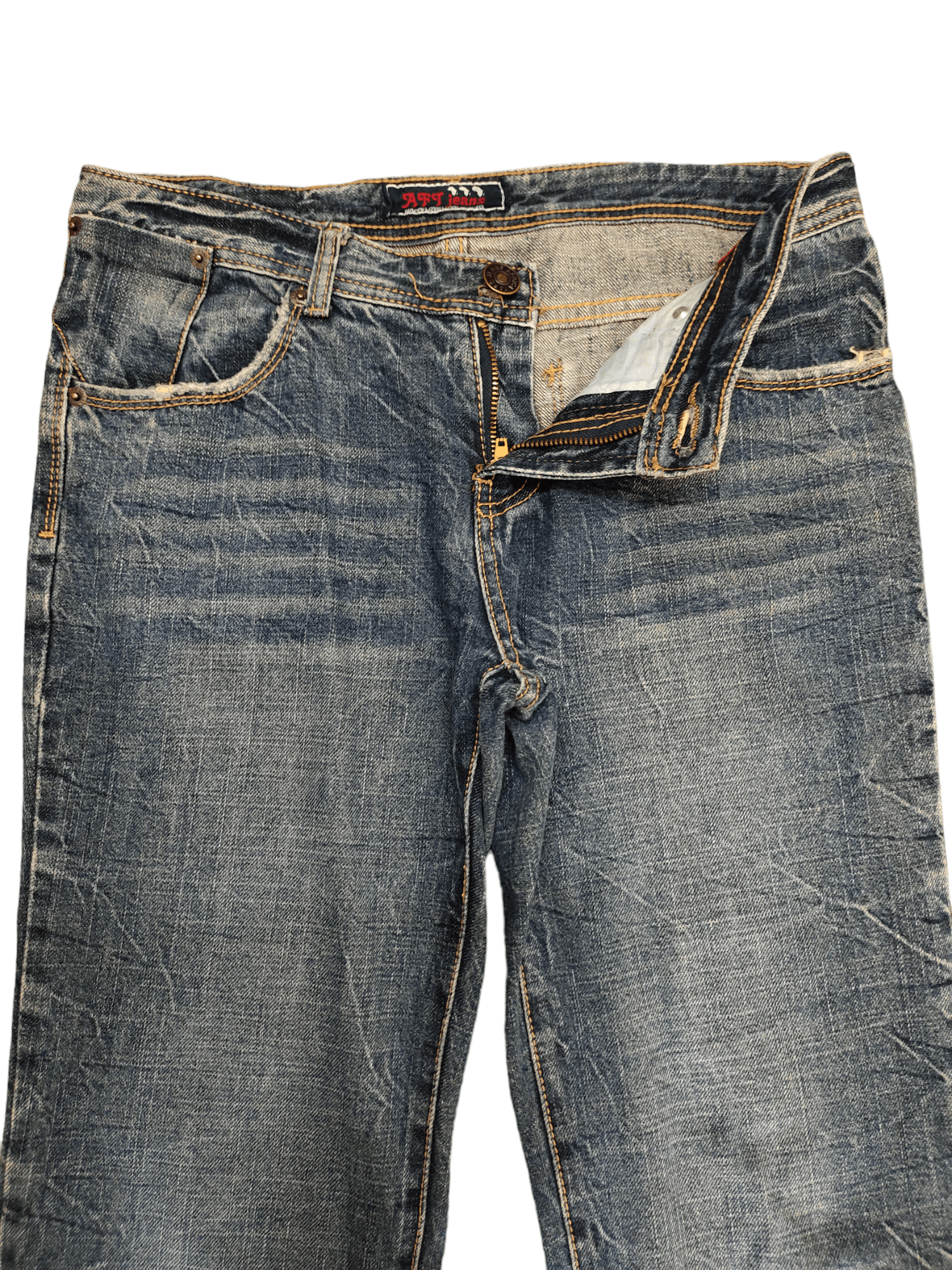 If Six Was Nine Flare Jeans Aft Japan Distress Faded Boot Cut Y2k Mudmax Size US 29 - 10 Thumbnail
