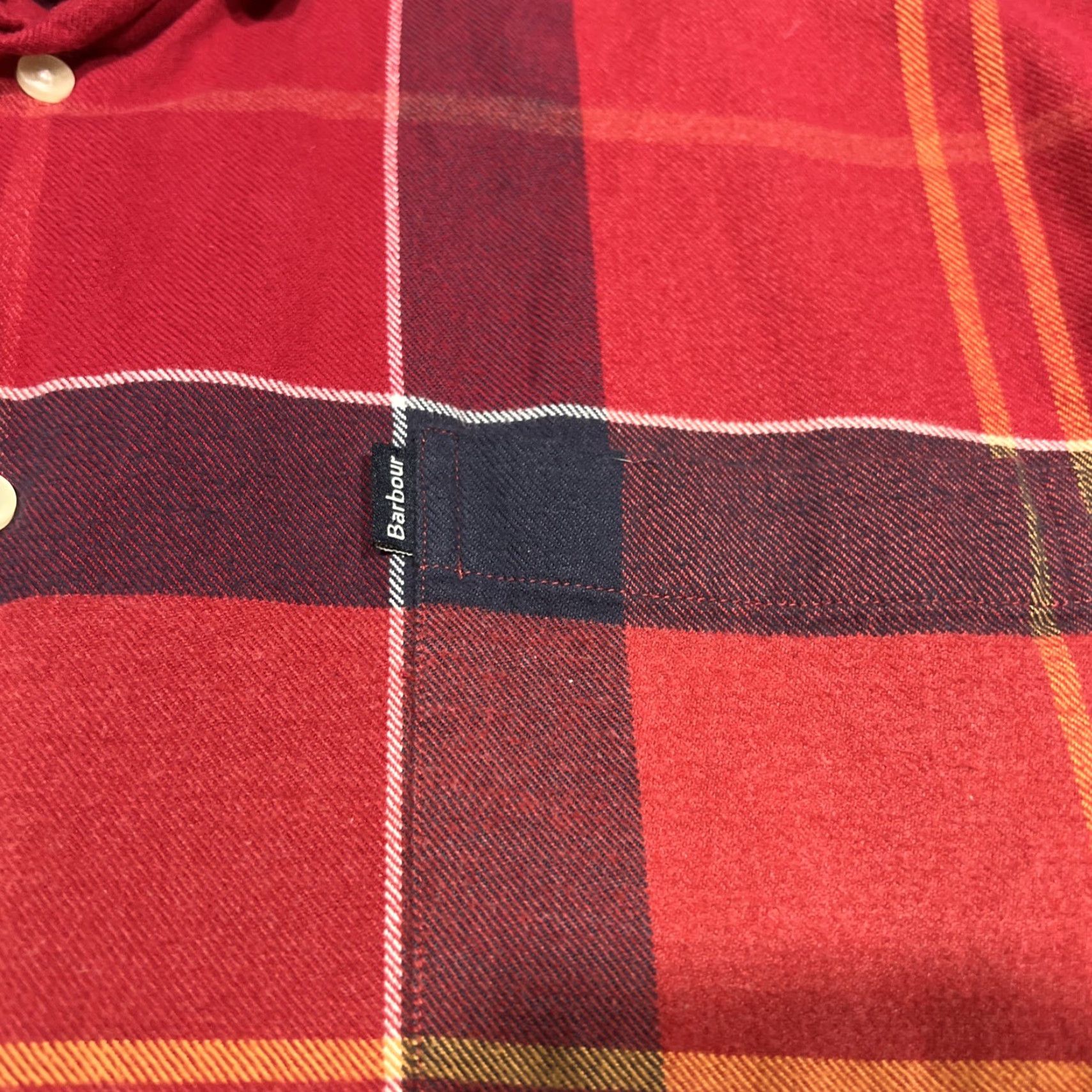 Barbour Barbour Flannel Shirt Mens XL Tailored Fit Plaid Red Tartan Long Sleeve Cotton Shirt Size US XL / EU 56 / 4 - 4 Thumbnail