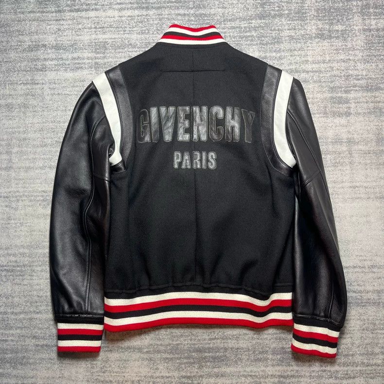 Givenchy Givenchy Black and White Wool Baseball Jacket with Leather Size US L / EU 52-54 / 3 - 2 Thumbnail