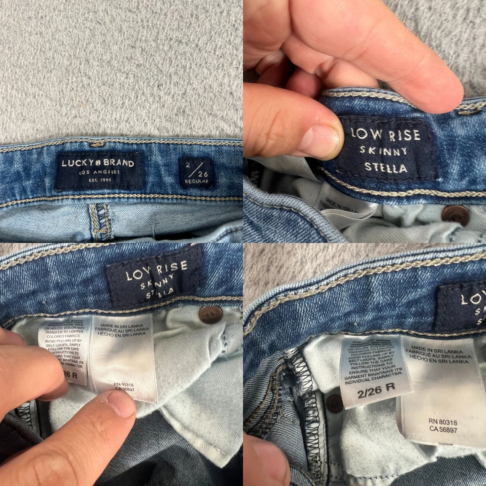 Lucky Brand Lucky Brand Jeans Women's 2/26 Blue Denim Regular Fit Low Rise Skinny Stella Size 30" / US 8 / IT 44 - 8 Thumbnail