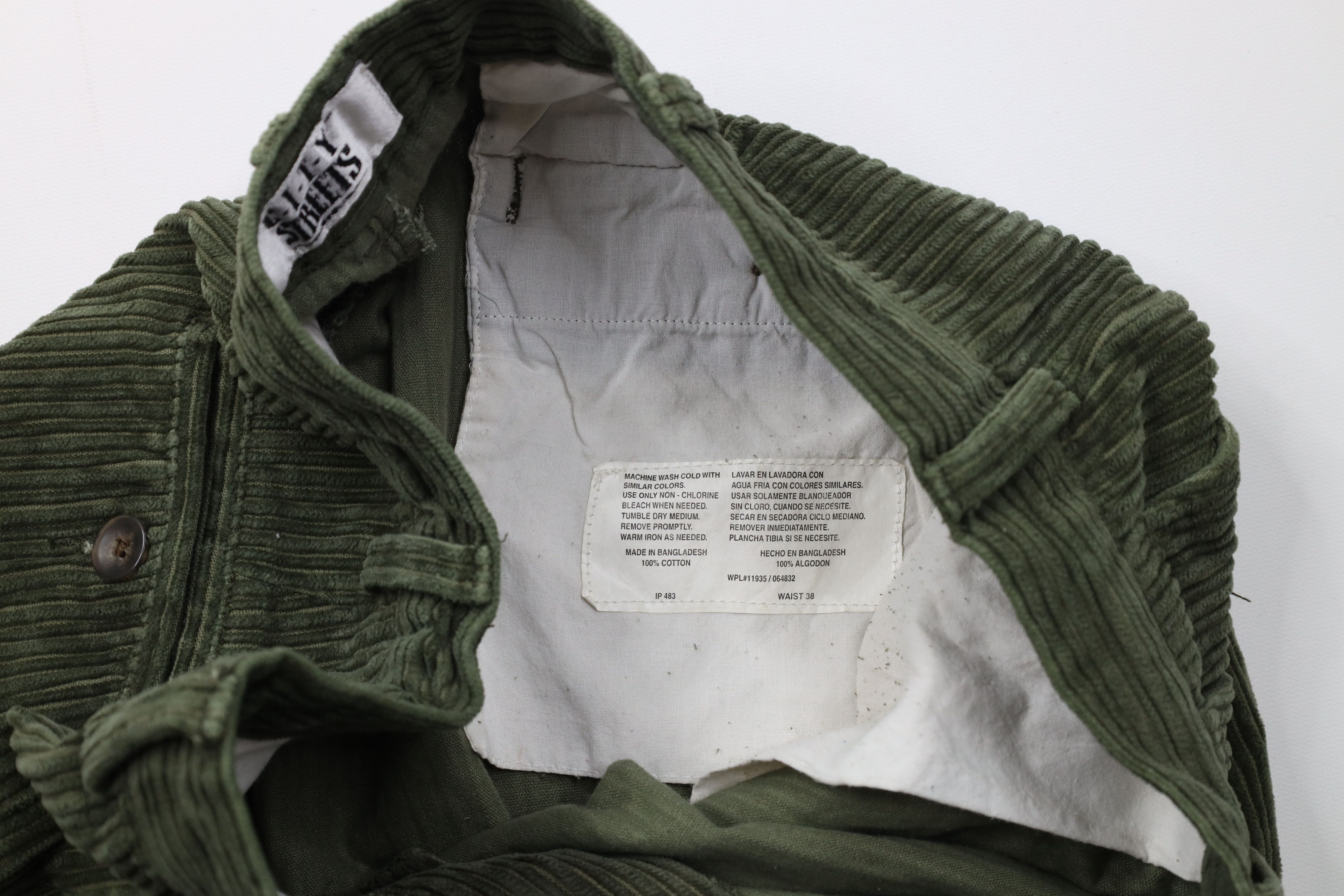 Vintage Vintage 90s Streetwear Wide Leg Corduroy Chino Pants Green Size US 38 / EU 54 - 9 Thumbnail