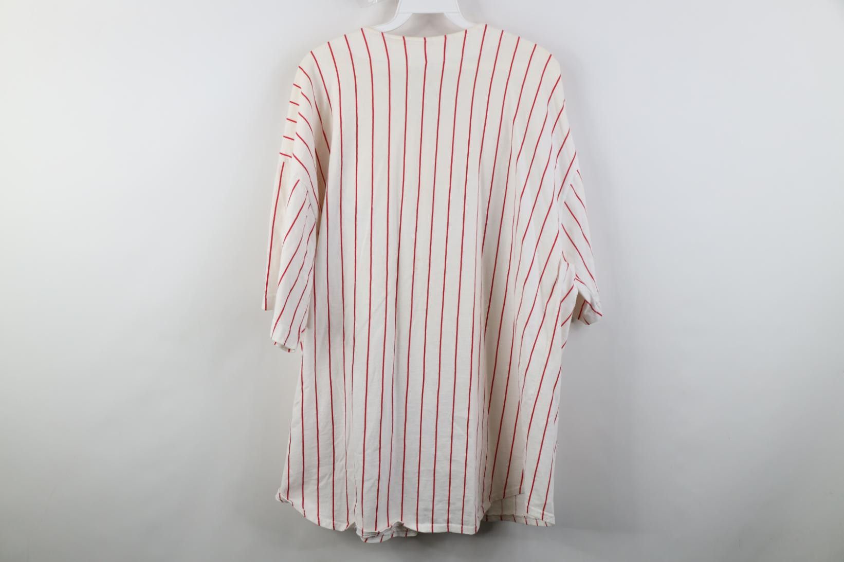 Vintage Vintage 90s Sunflower Pinstriped Baseball Jersey Shirt USA Size XXL / US 16-18 / IT 52-54 - 14 Thumbnail