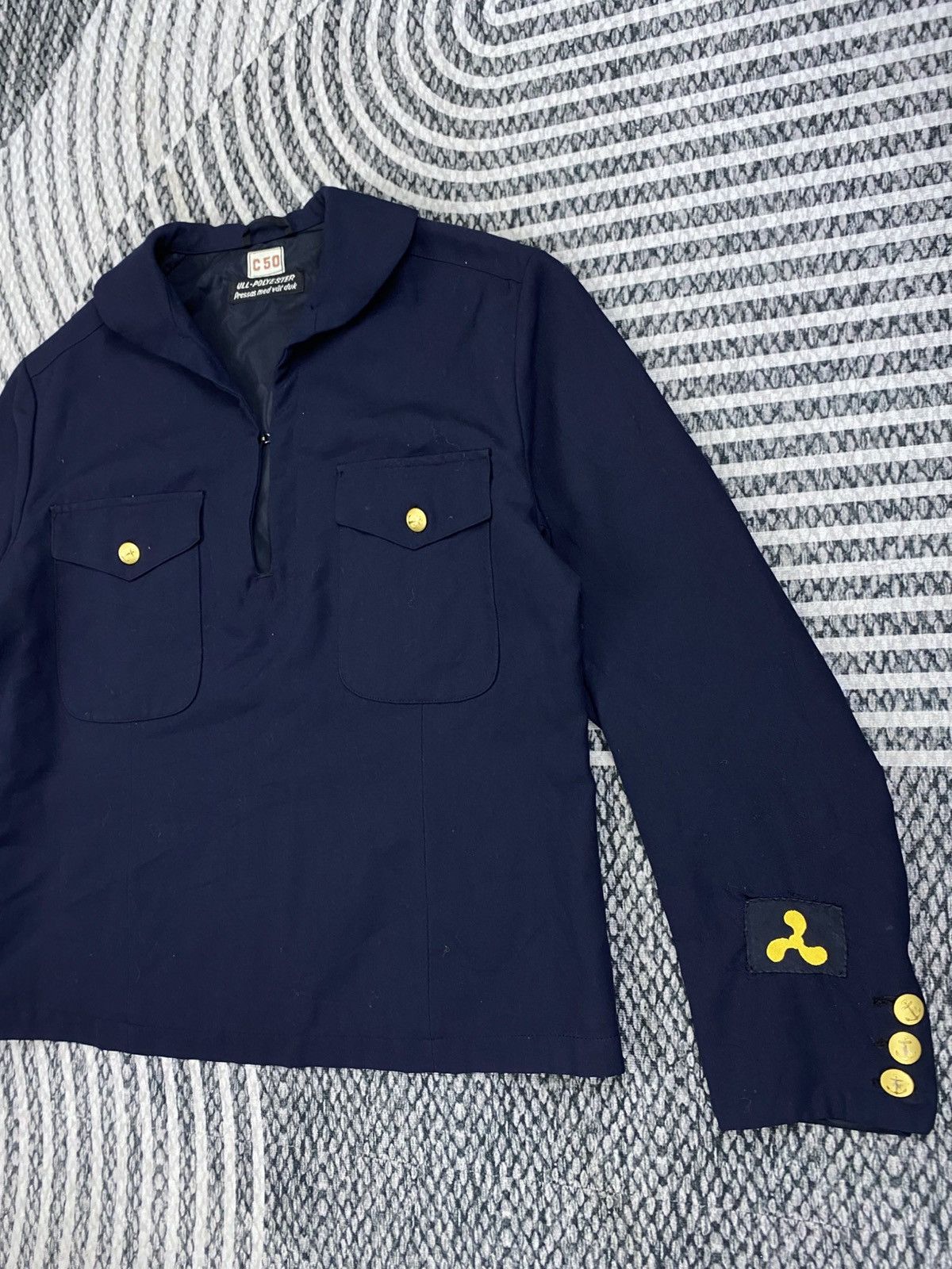 Vintage Vintage Swedish Navy Sailor Gold Anchor Button Shirt Size US M / EU 48-50 / 2 - 4 Thumbnail