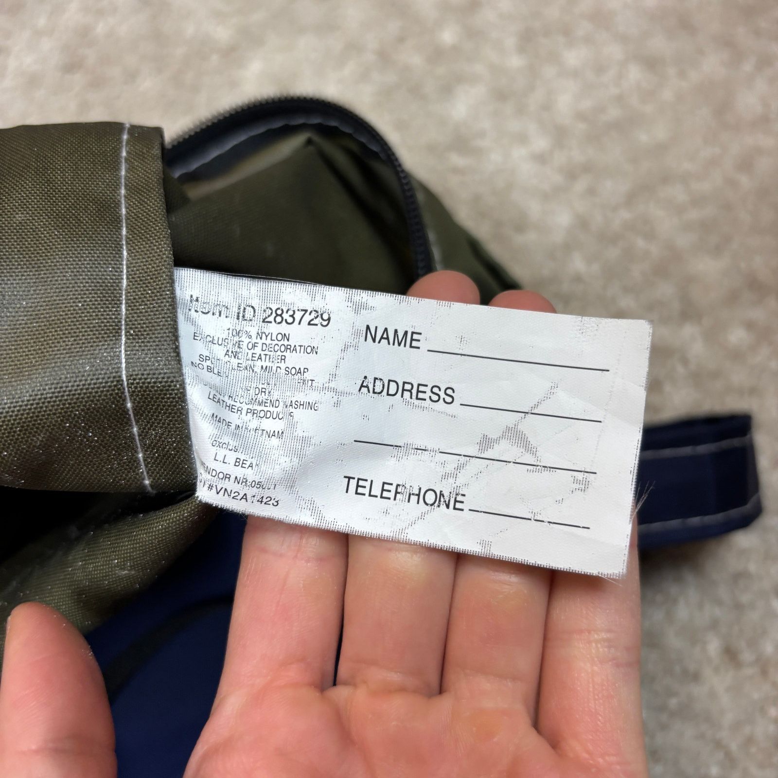 L.L. Bean LL Bean Nylon Boat and Tote Bag Navy Green Rare 23x15" Size ONE SIZE - 5 Thumbnail