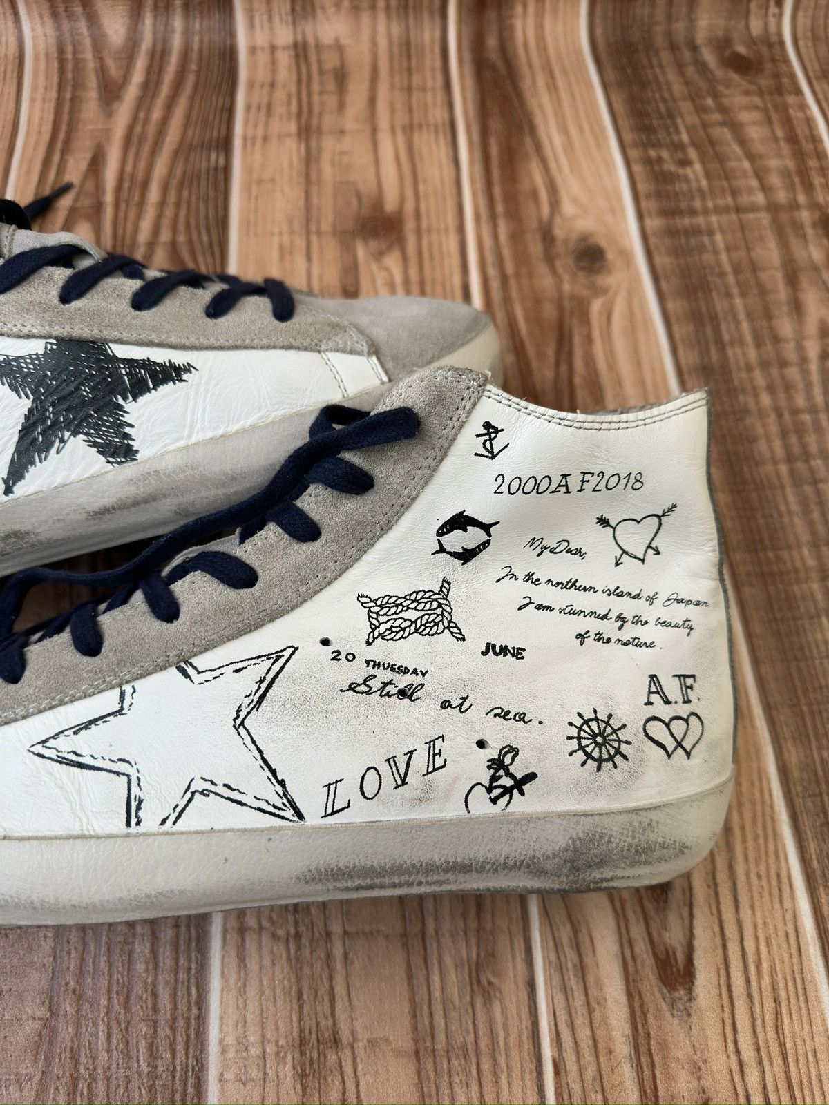 Golden Goose Golden Goose Francy Graffiti Print Leather Sneaks Size US 10 / EU 43 - 10 Thumbnail