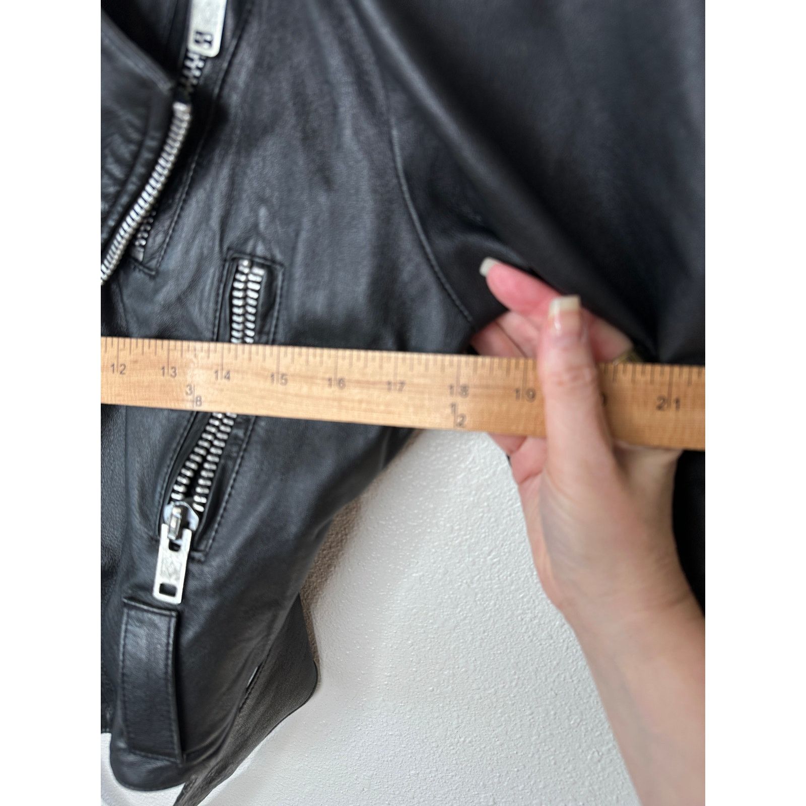 Other Raw Black Leather Silver Zip & Hardware Belted Moto Jacket L Size L / US 10 / IT 46 - 15 Thumbnail