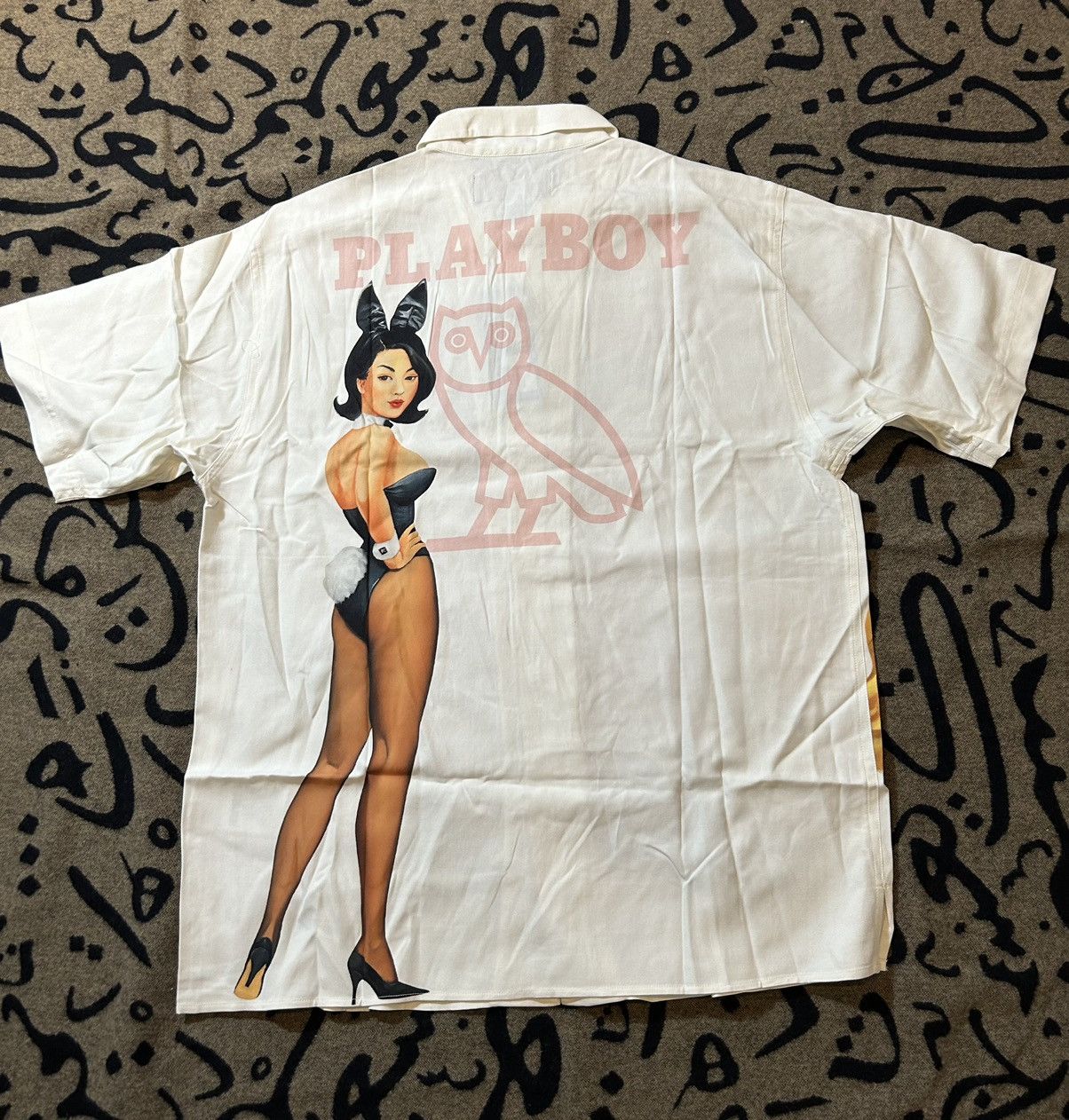 October's Very Own × Playboy PLAYBOY x OVO Bunny Silk Shirt Size US L / EU 52-54 / 3 - 5 Thumbnail