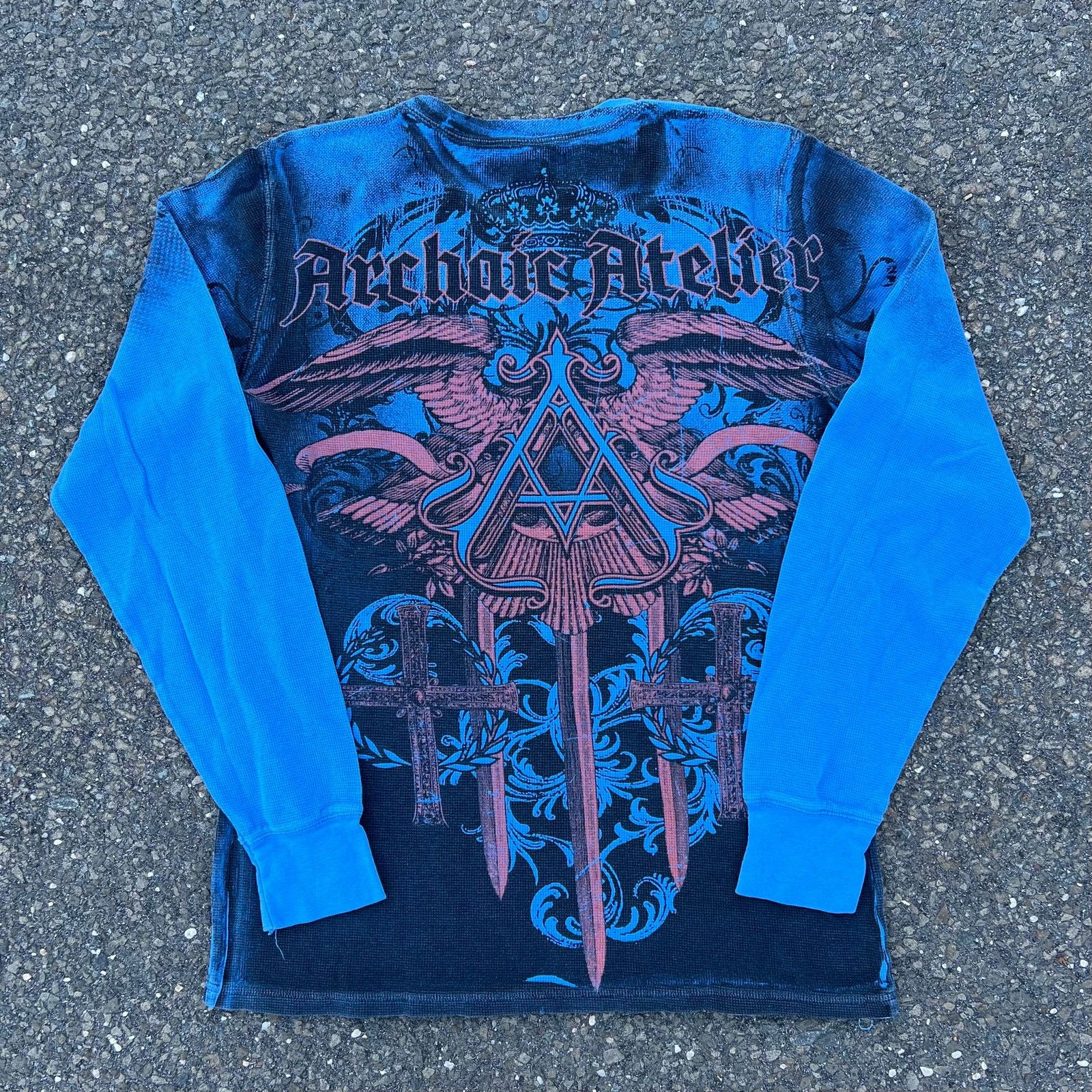 Vintage archaic atelier crazy y2k thermal long sleeve shirt