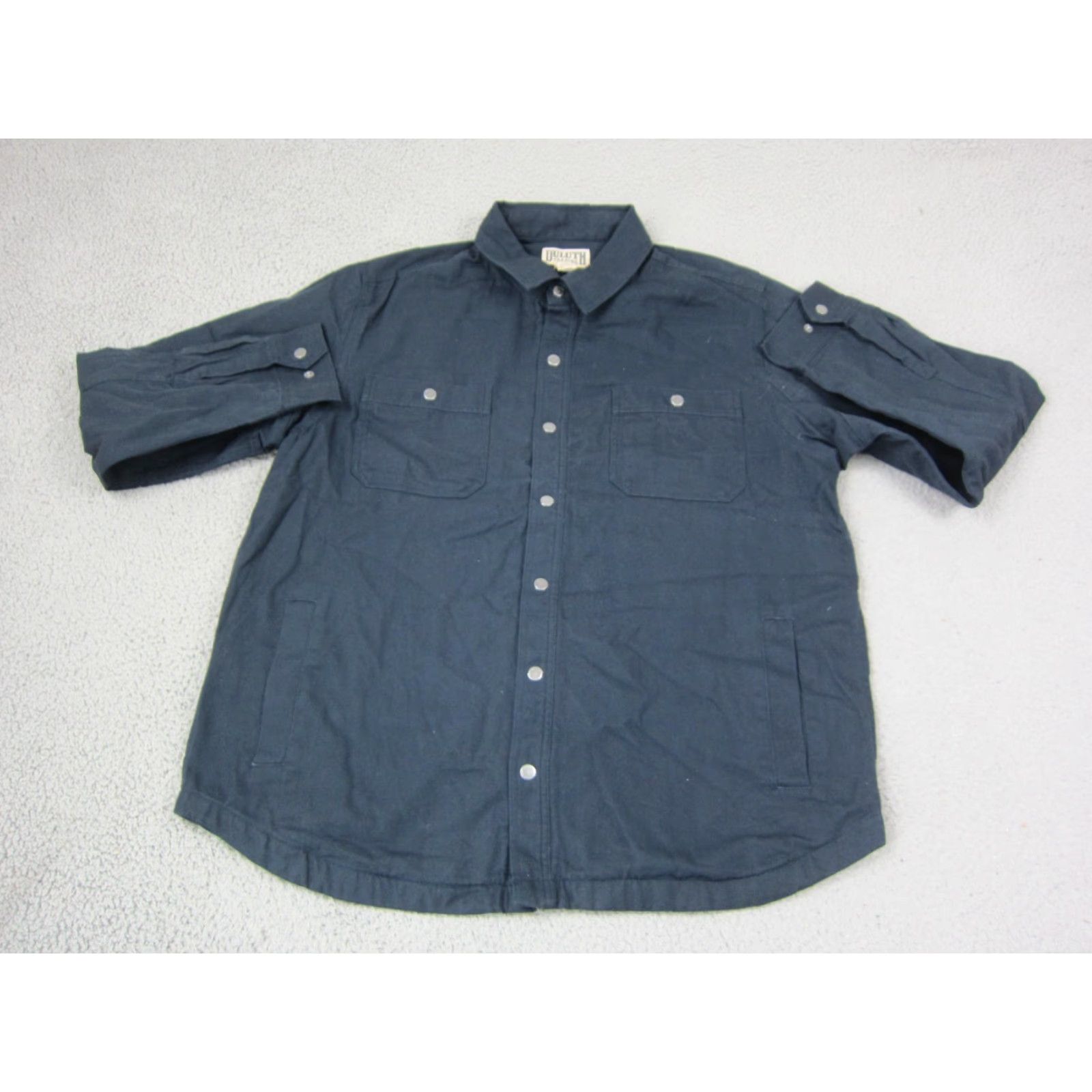 Vintage Duluth Extra Large XL Blue Shacket Mens Heavy Canvas Snap Work Shirt Shirt Jacket Bomber 90s Style Pockets Vintage No Size US XL / EU 56 / 4 - 2 Thumbnail