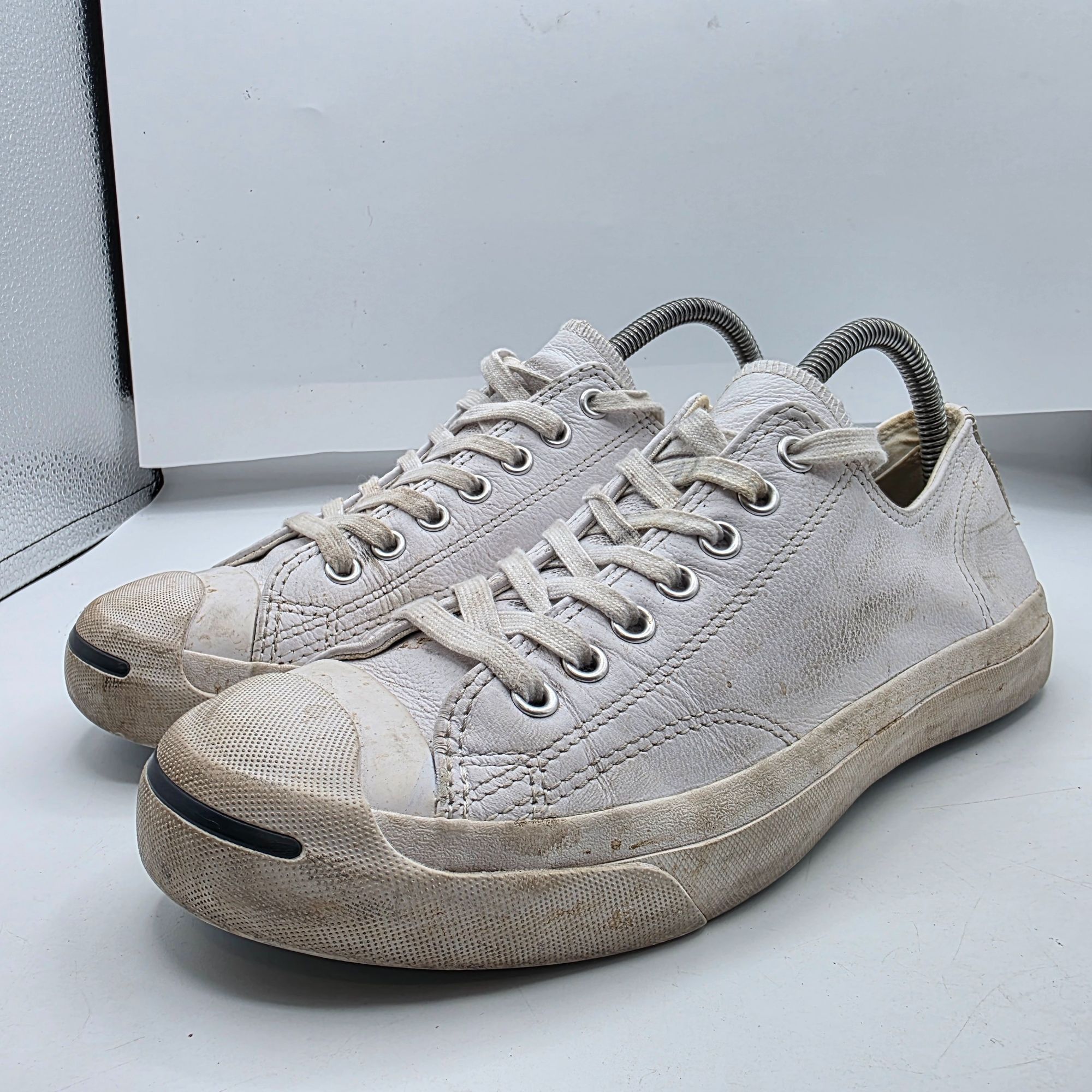 Converse Converse Jack Purcell Mens Size 8.5 White Shoes Leather Casu Size US 8.5 / EU 41-42 - 4 Thumbnail