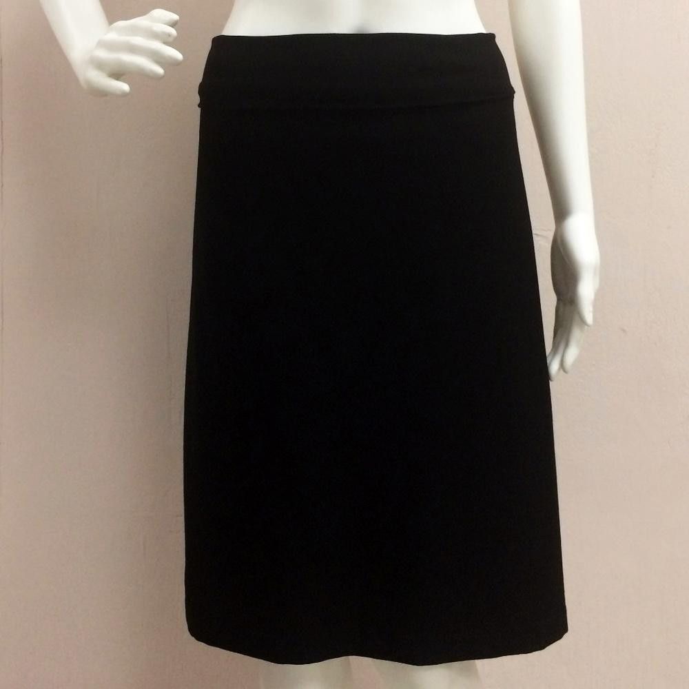 Eileen Fisher Eileen Fisher Black Fold Over Crepe Skirt Size 42" / US 20 - 2 Thumbnail