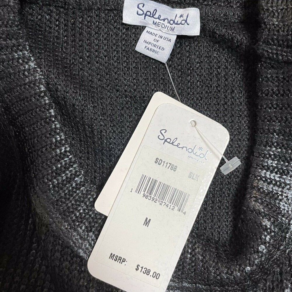 Splendid NWT New $138 Splendid Astor Metallic Coated Knit Dress Blac Size M / US 6-8 / IT 42-44 - 8 Thumbnail