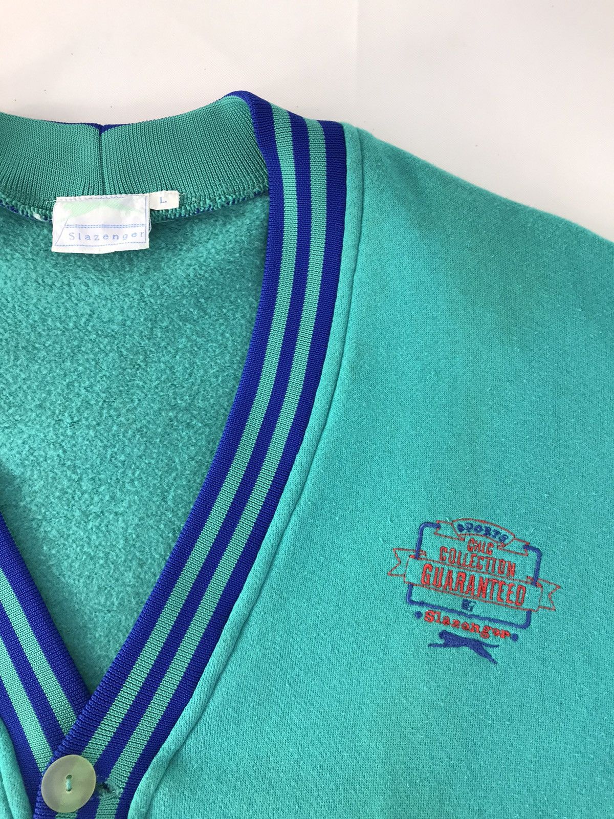 Japanese Brand × Vintage Vintage Sweater Cardigan Slazenger Button Up Style Size US L / EU 52-54 / 3 - 4 Thumbnail