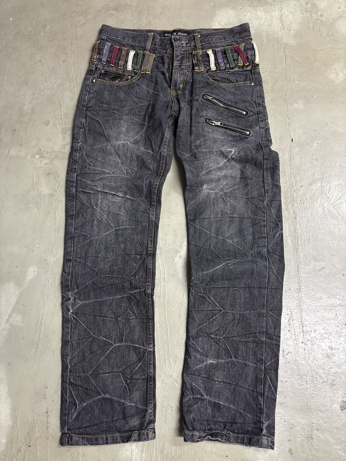 Japanese Brand Nylaus Double Waist Denim Jeans Studded Size US 32 / EU 48 - 10 Thumbnail