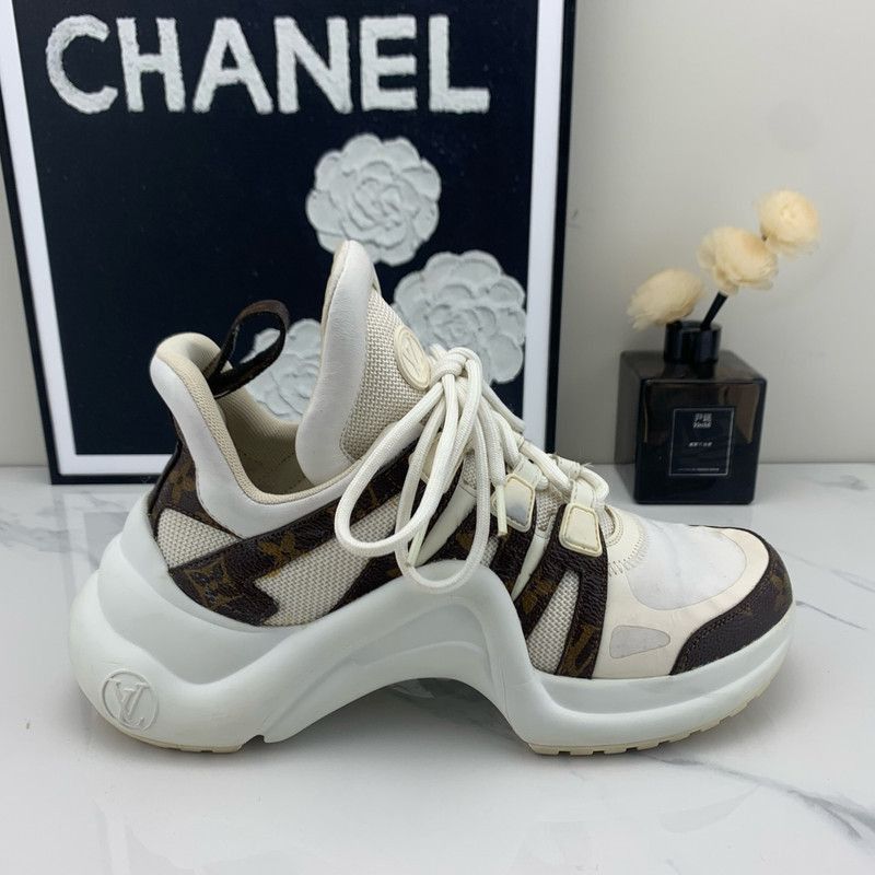 Louis Vuitton Louis Vuitton White and Brown Casual Sneakers - Size US 5.5 / EU 38 - 6 Thumbnail
