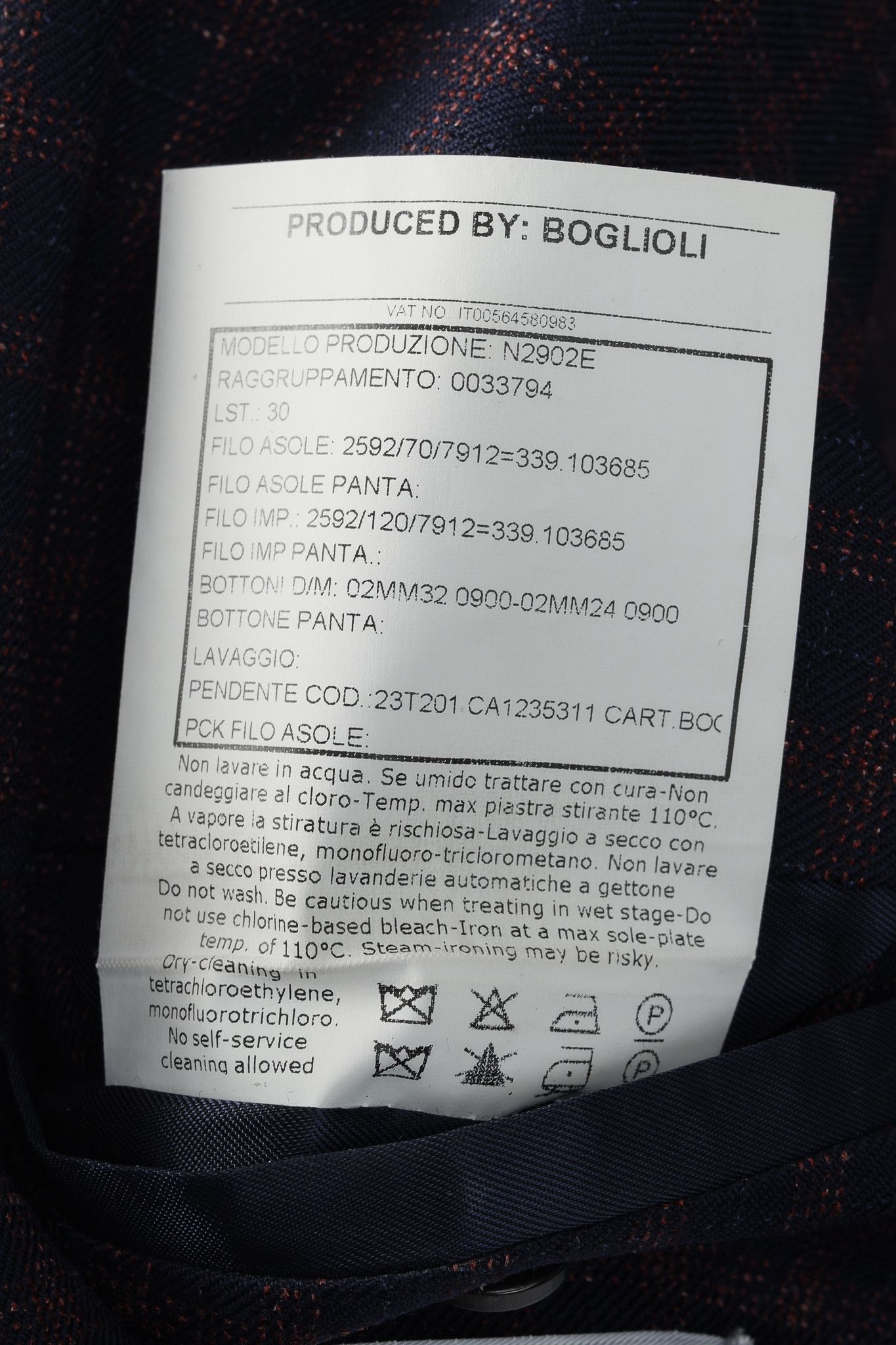Boglioli Boglioli Navy Red Check Single-Breasted 3-Button Blazer Size 38R - 9 Thumbnail