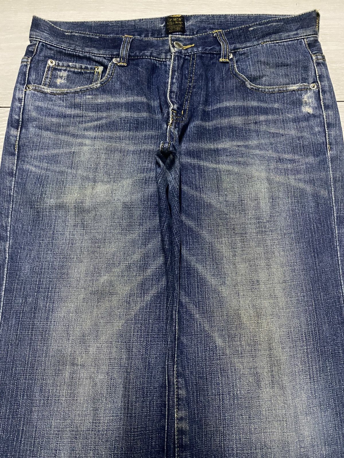 Le Grande Bleu (L.G.B.) Japanese L.B.H Vintage Blue Wash Spike Pocket Loose Jeans Size US 33 - 3 Thumbnail