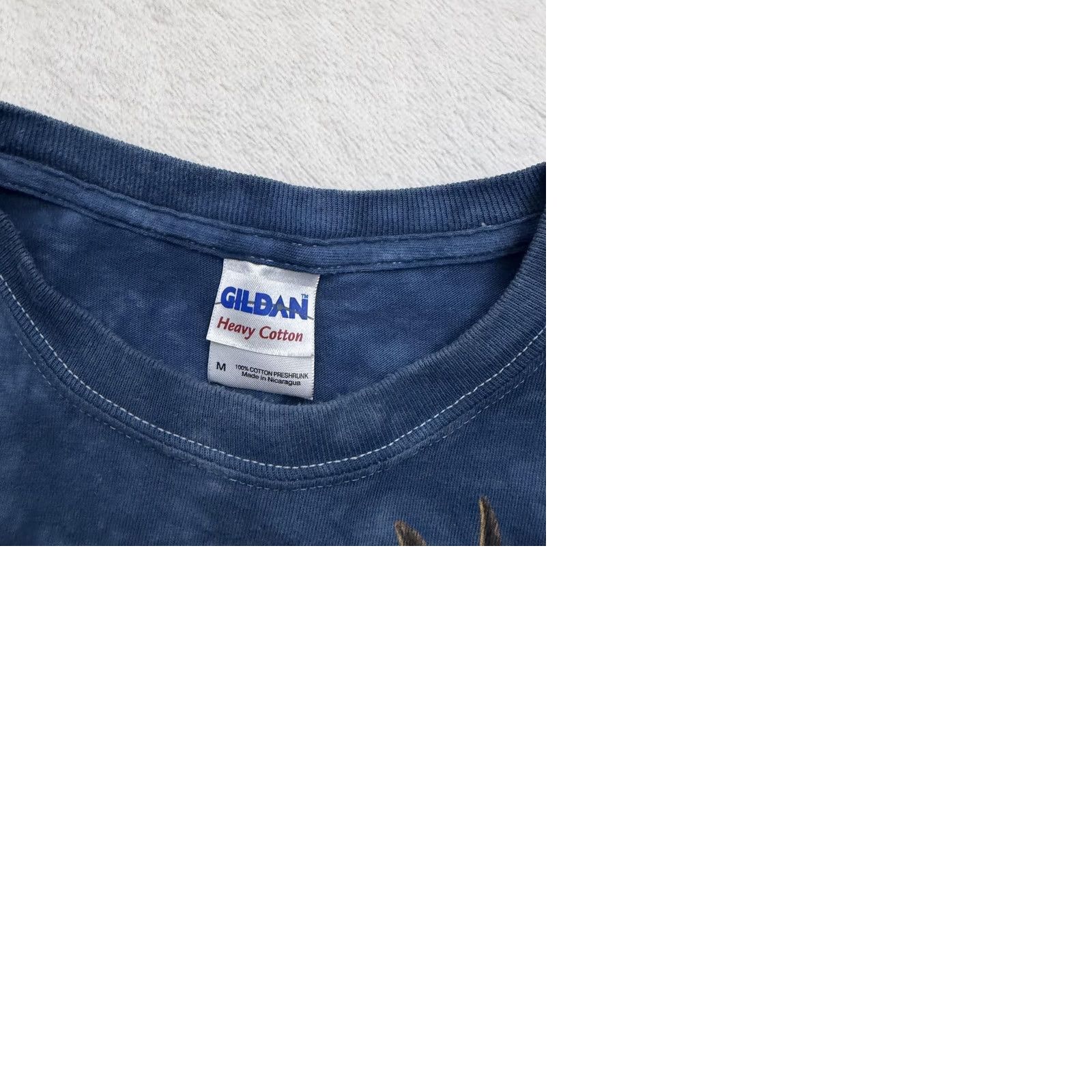 Gildan Gildan Mountain Shirt Mens Medium Blue Eagle American Flag Tie Dye Patriotic USA Crew Neck Short Sleeve Graphic Print Size US M / EU 48-50 / 2 - 10 Thumbnail
