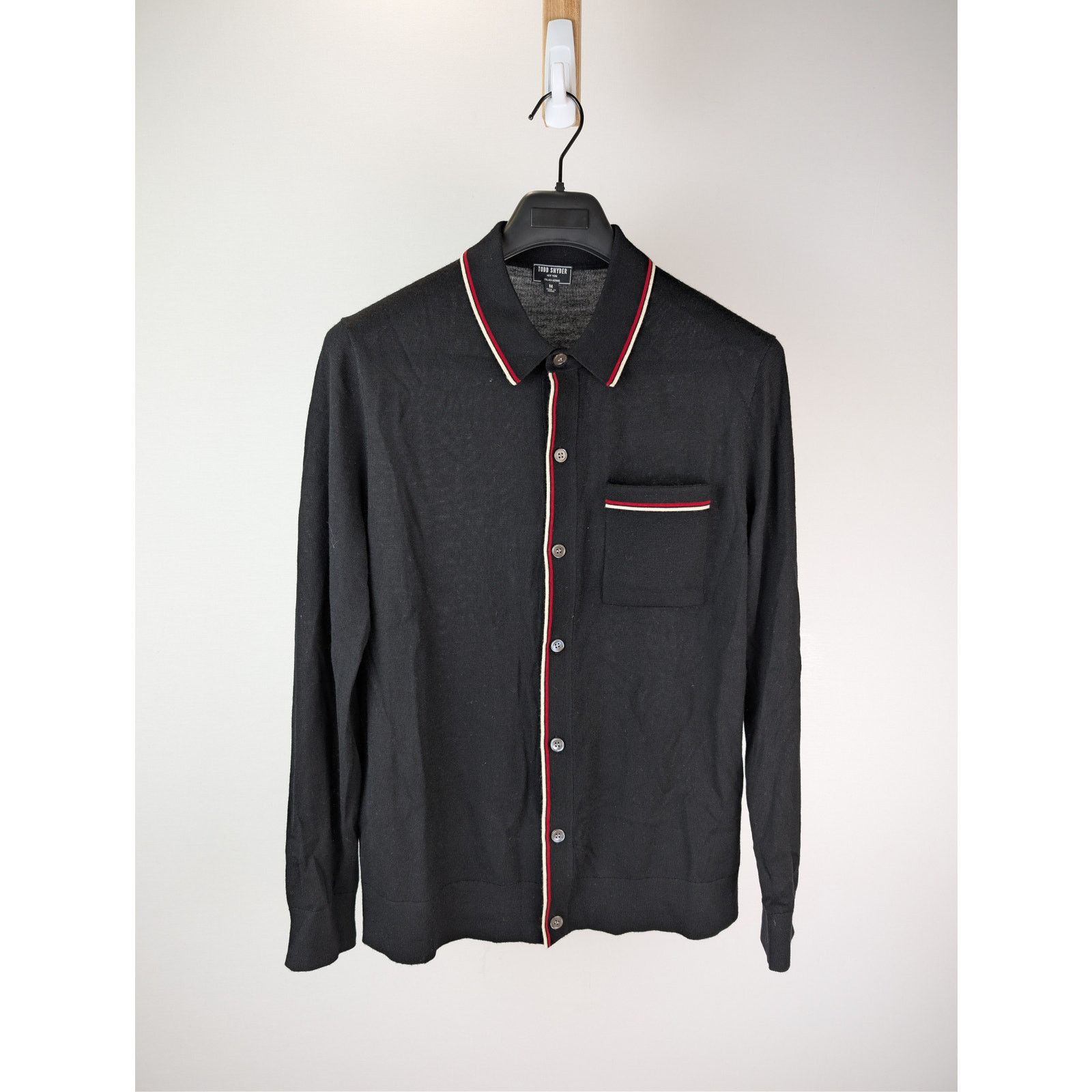 Todd Snyder o1rshd1 CC20 Long Sleeve Full Placket Tipped Polo Sweater Size US M / EU 48-50 / 2 - 8 Thumbnail