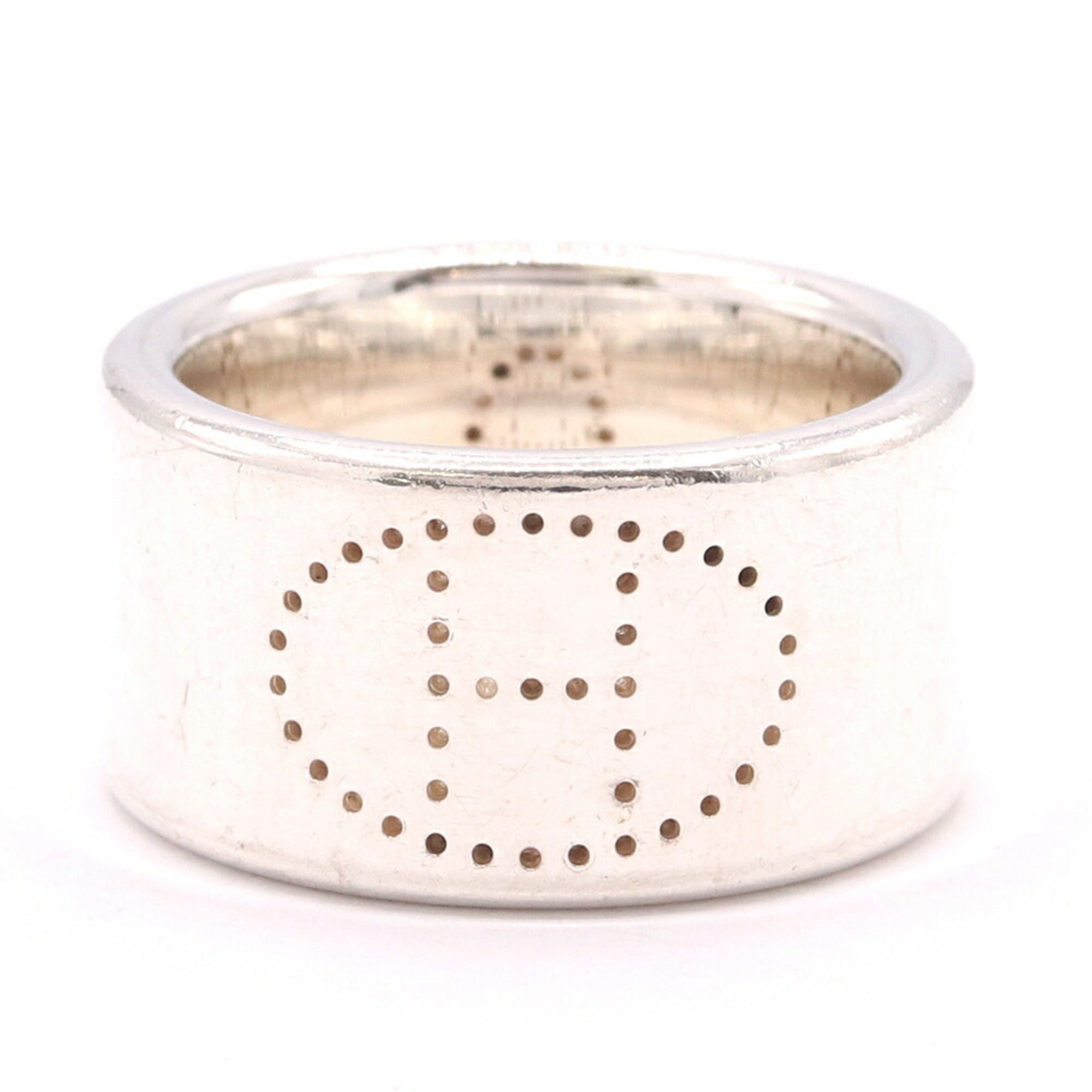 Hermes Hermes Eclipse Ruban Ring, Sterling Silver 925, Size 52, Perforated Design, Women's HERMES Size ONE SIZE - 1 Thumbnail