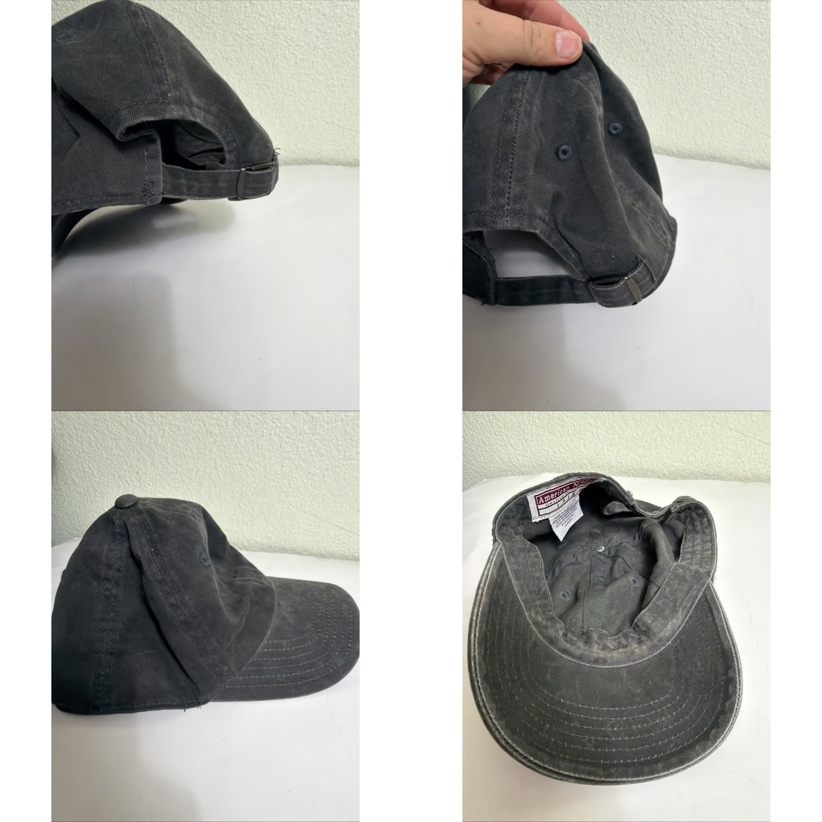 Vintage American Needs Strapback Baseball Hat Dad Faded Black Adjustable Size ONE SIZE - 8 Thumbnail